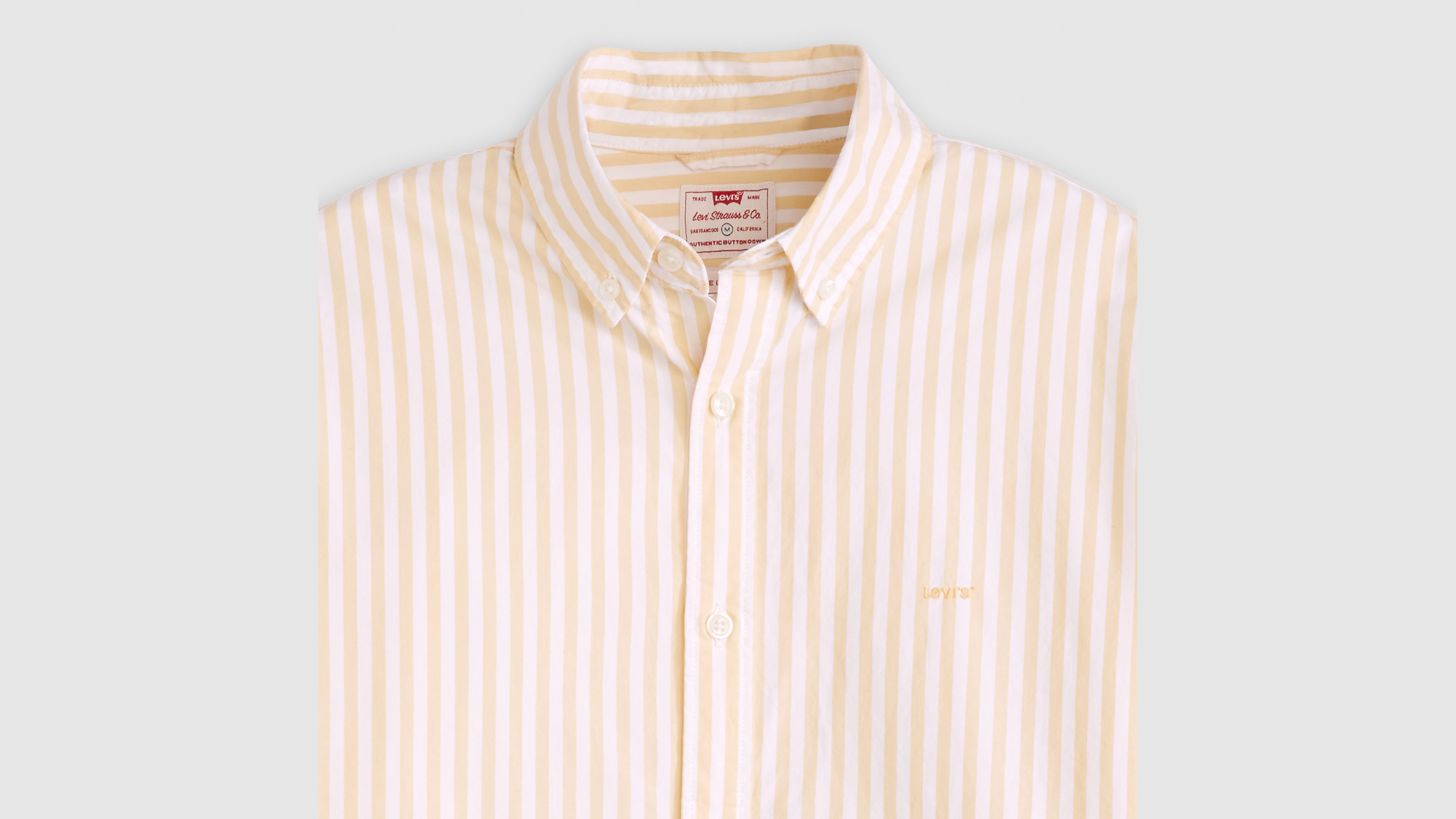 トップス Stripe Double Satin Chin Tab Shirt Stripe Double Satin Chin Tab Shirt