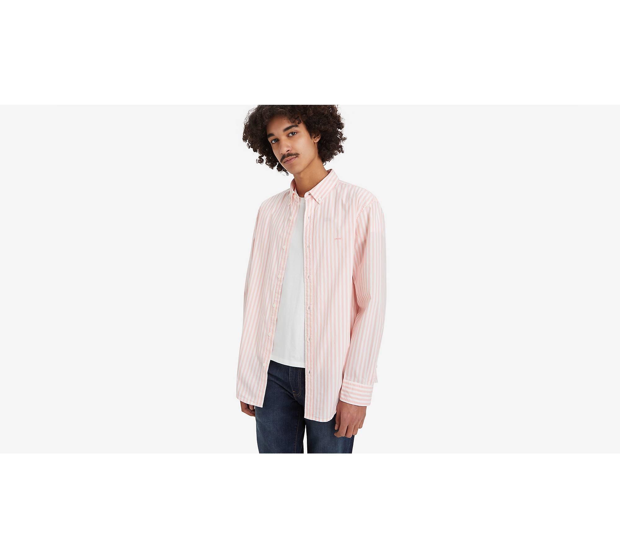 Casual Women Pink & Off-White Relaxed Tapered Fit Striped Cotton