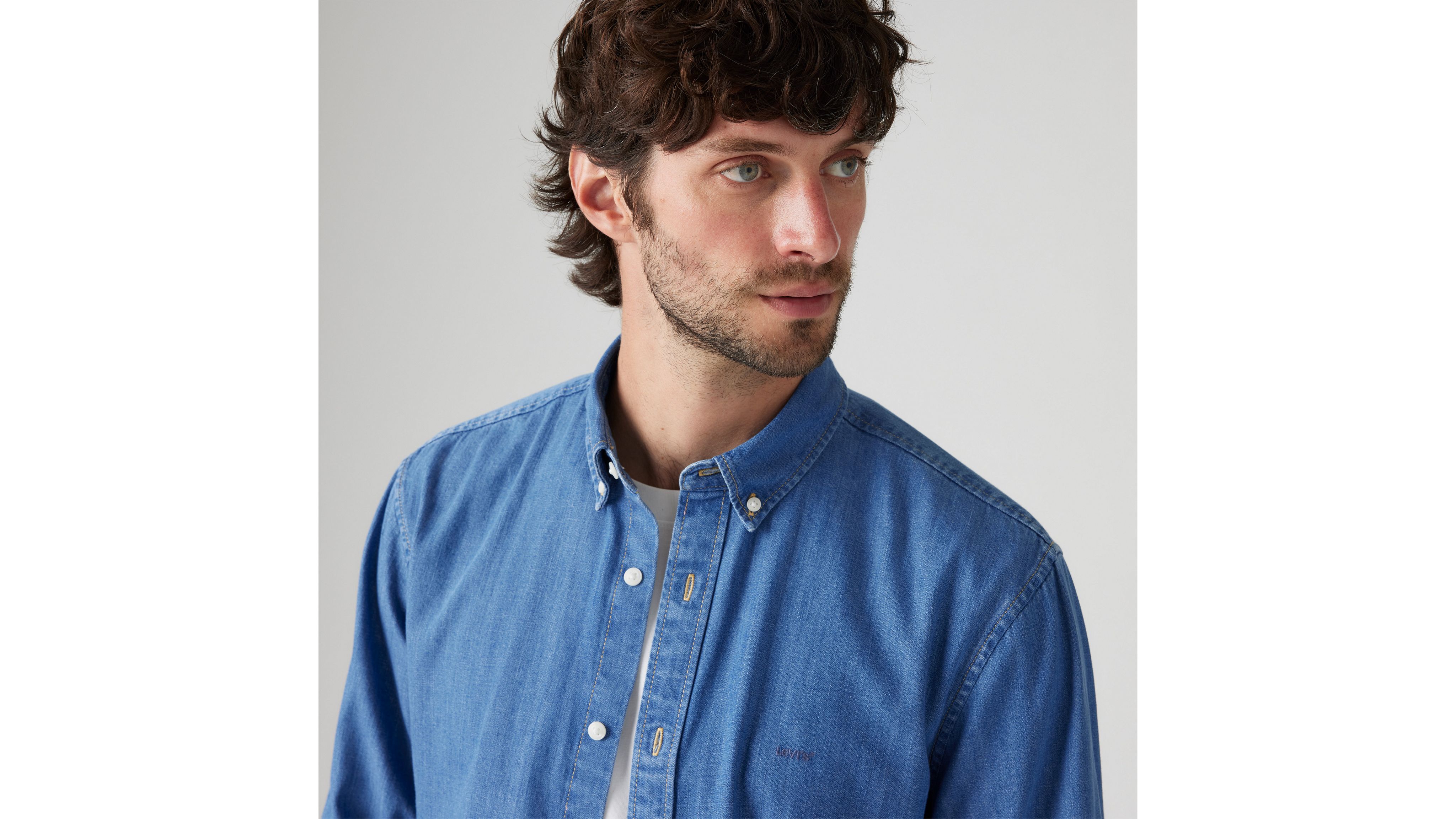 LTB Steven Camicia Denim Uomo Con Colletto Button-Down, Vestibilità Regolare, Lavabile In Lavatrice, Prodotta In Turchia, Colore Azzurro/Denim