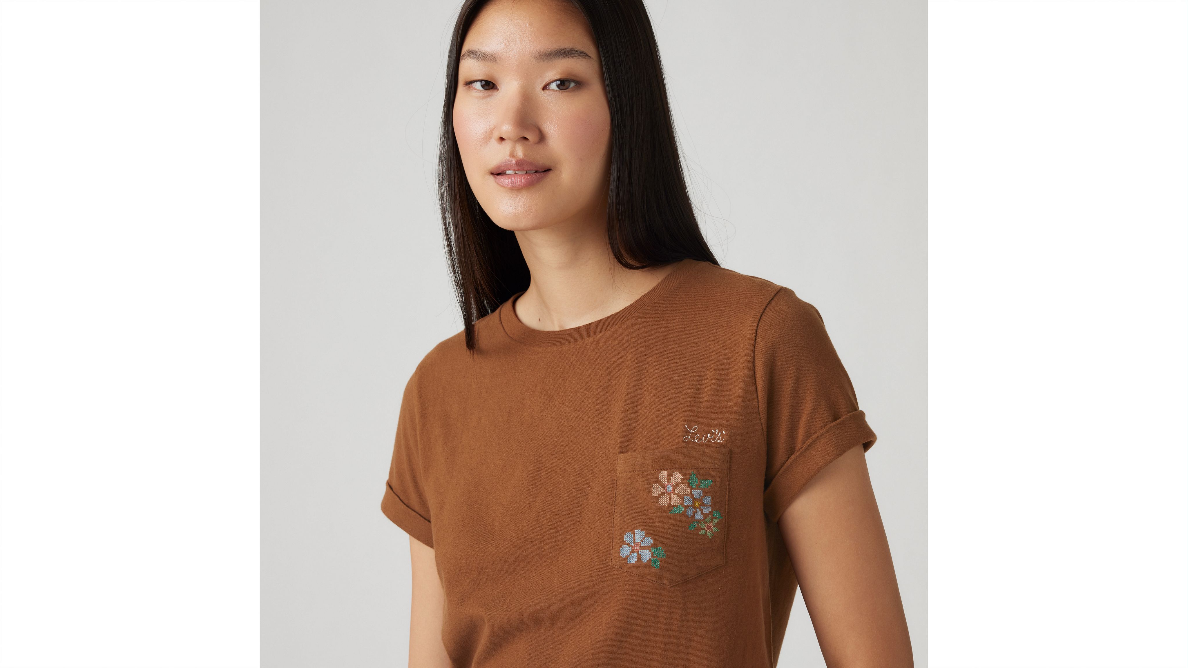 Levi's Graphic Margot T-shirt In Cross Stich Pocket