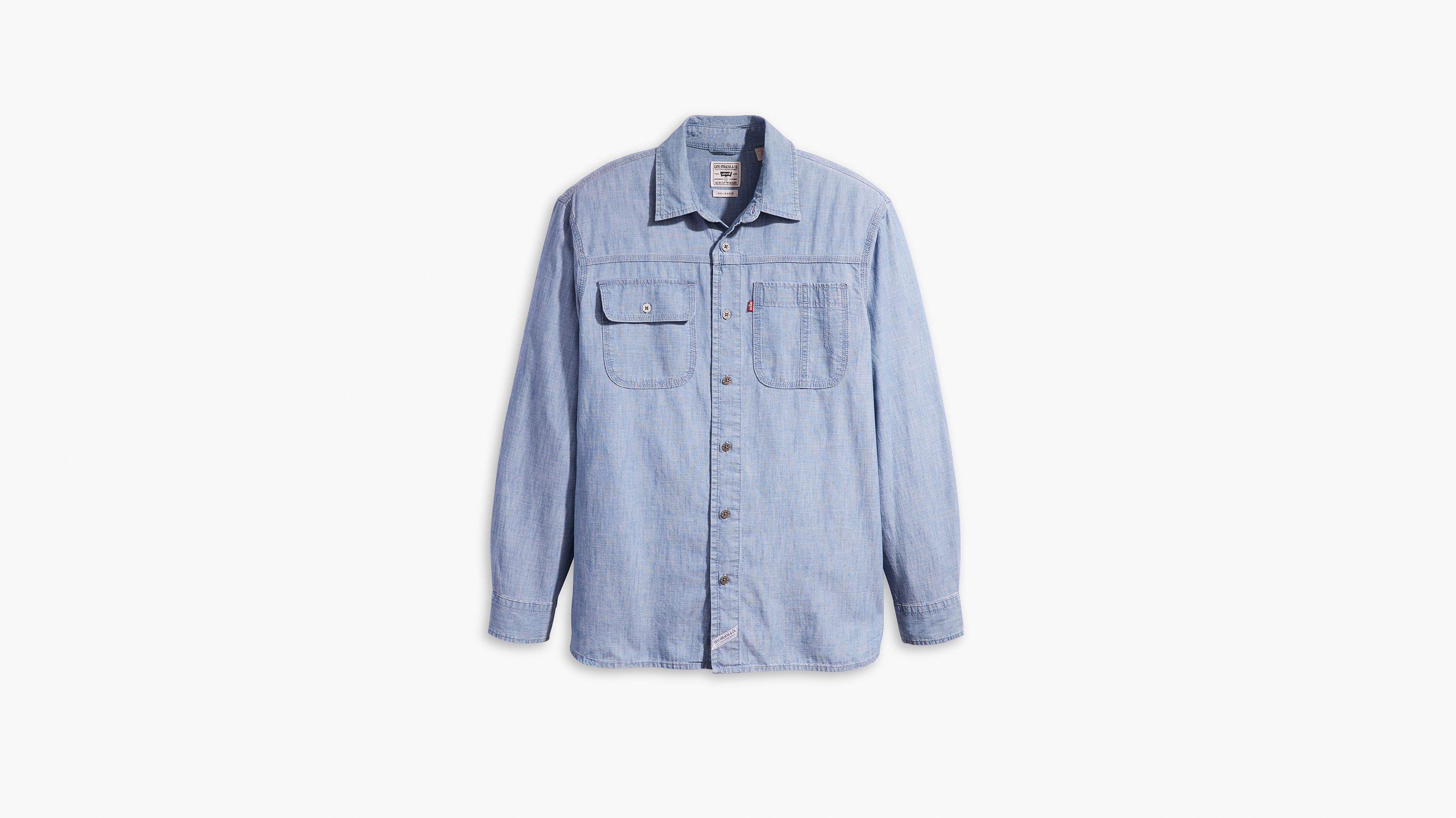 Orvis LS Tech Chambray Work Shirt / Plaid Lake Blue - Andy Thornal