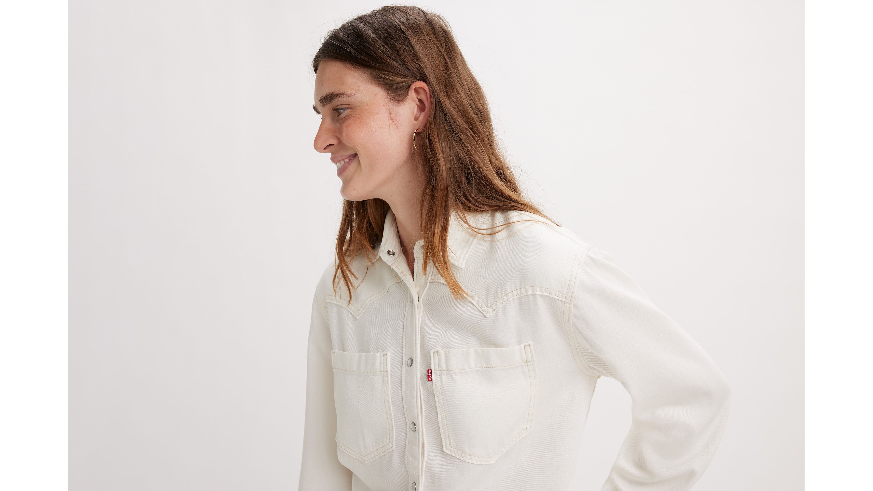 Levi's Teodora Western Shirt Chambray In Ecru