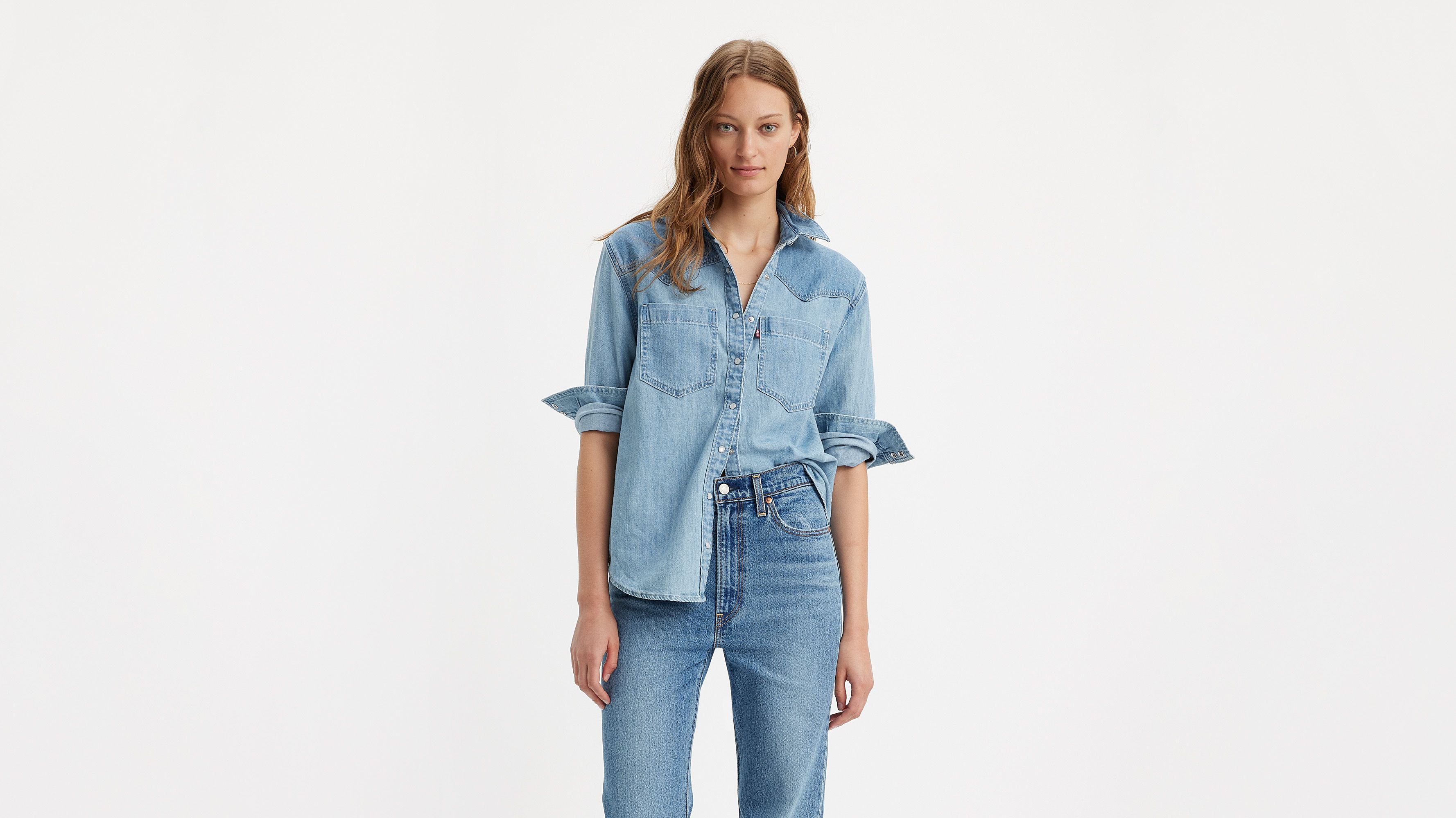 Levi's Teodora Western Snap-up Denim Shirt In Off To The Ranch