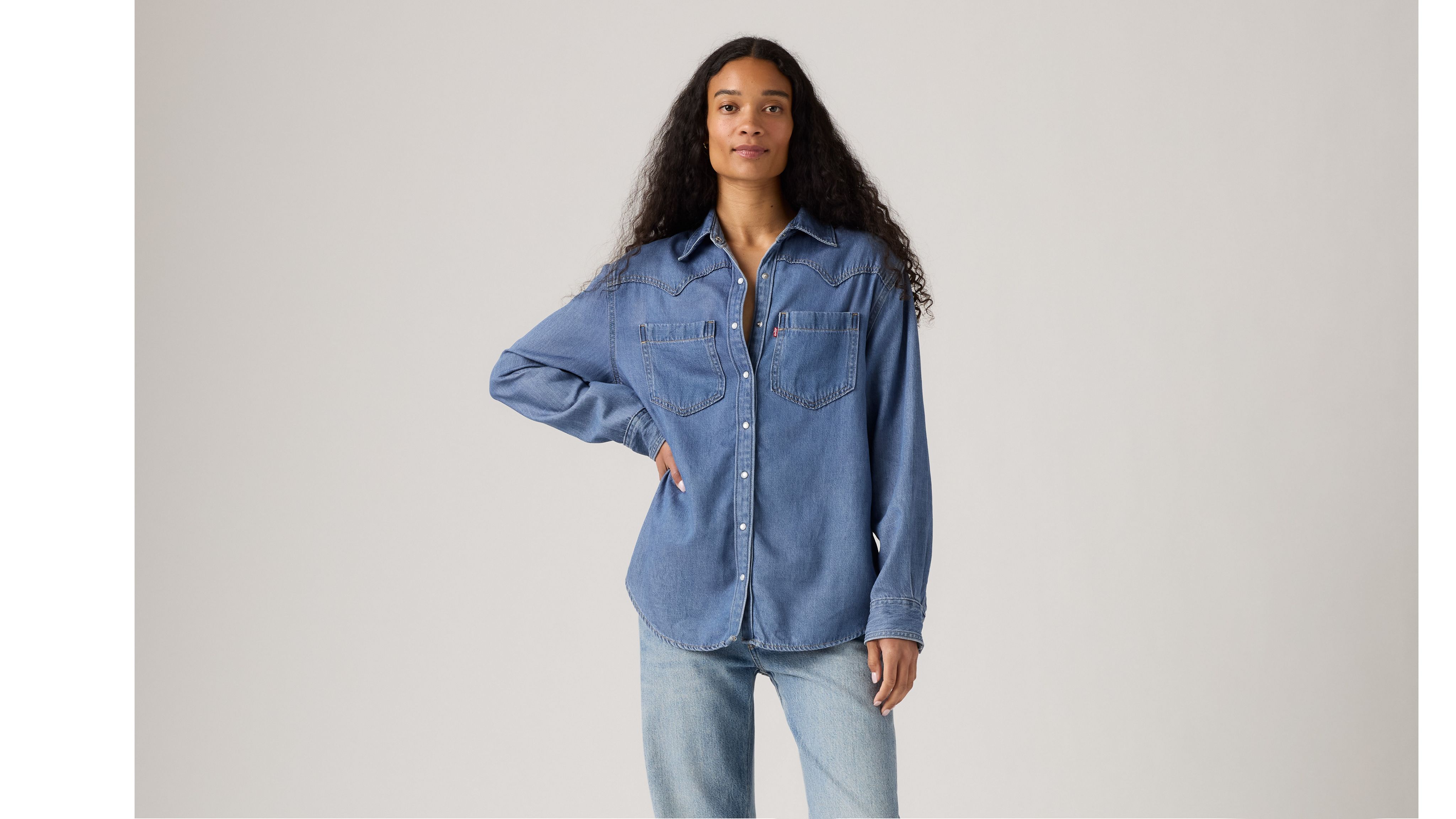 Teodora Western Shirt - Medium Wash