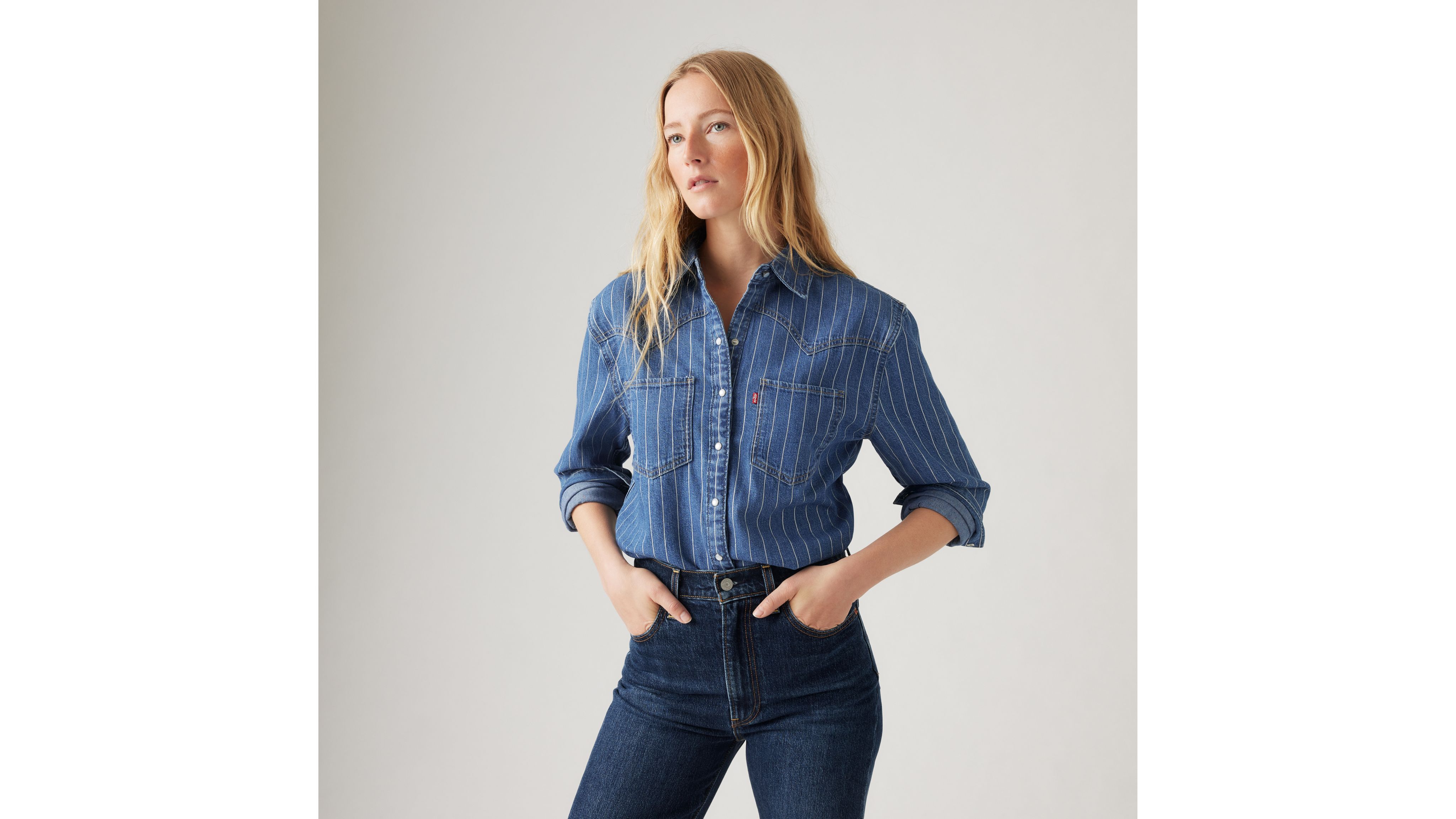 Levi's Teodora Western Shirt Chambray - Women's L