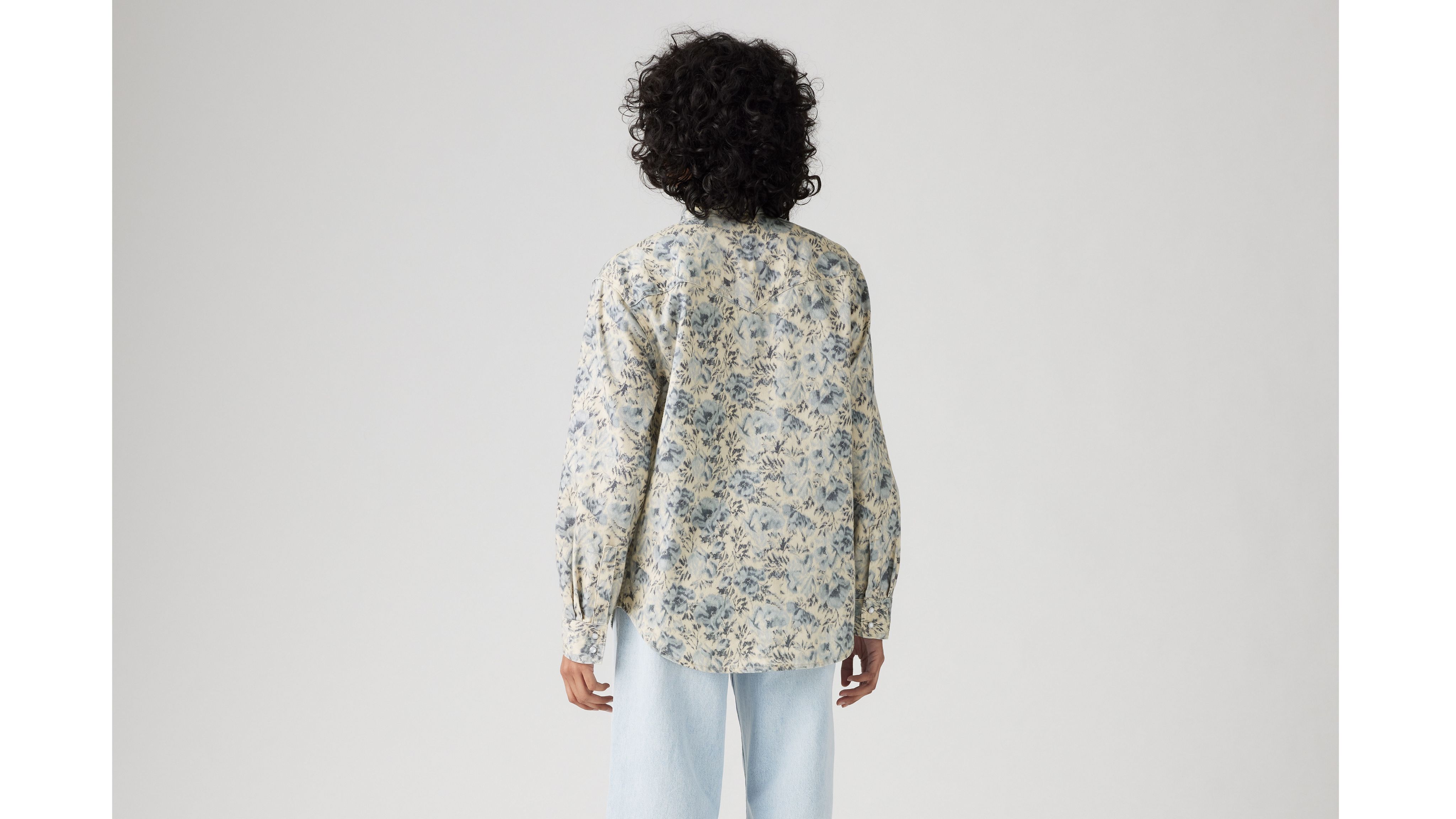 Levi's Teodora Western Shirt Chambray In Ophelia Floral Blue