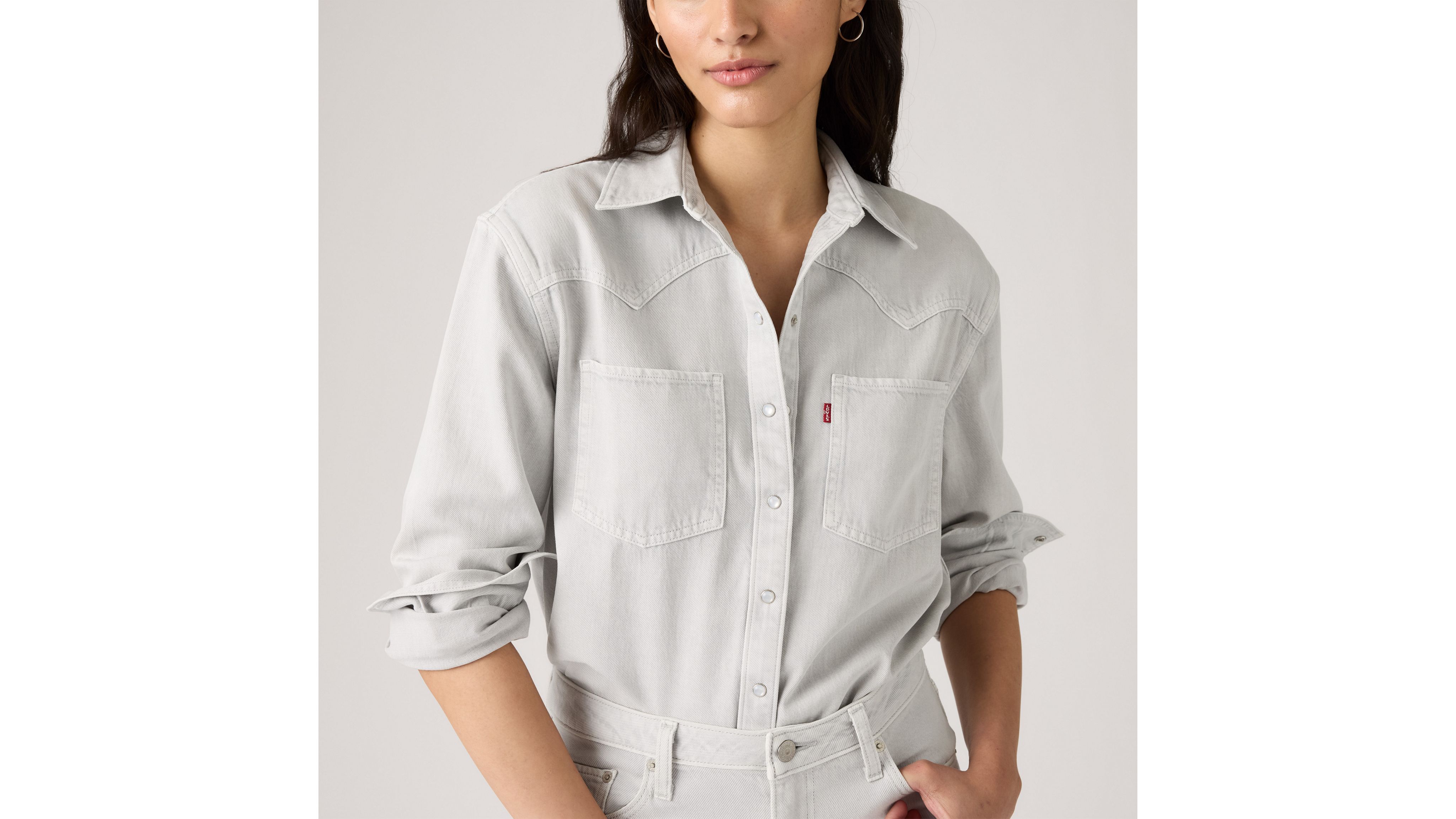 Levi's Teodora Western Shirt Chambray In Gray