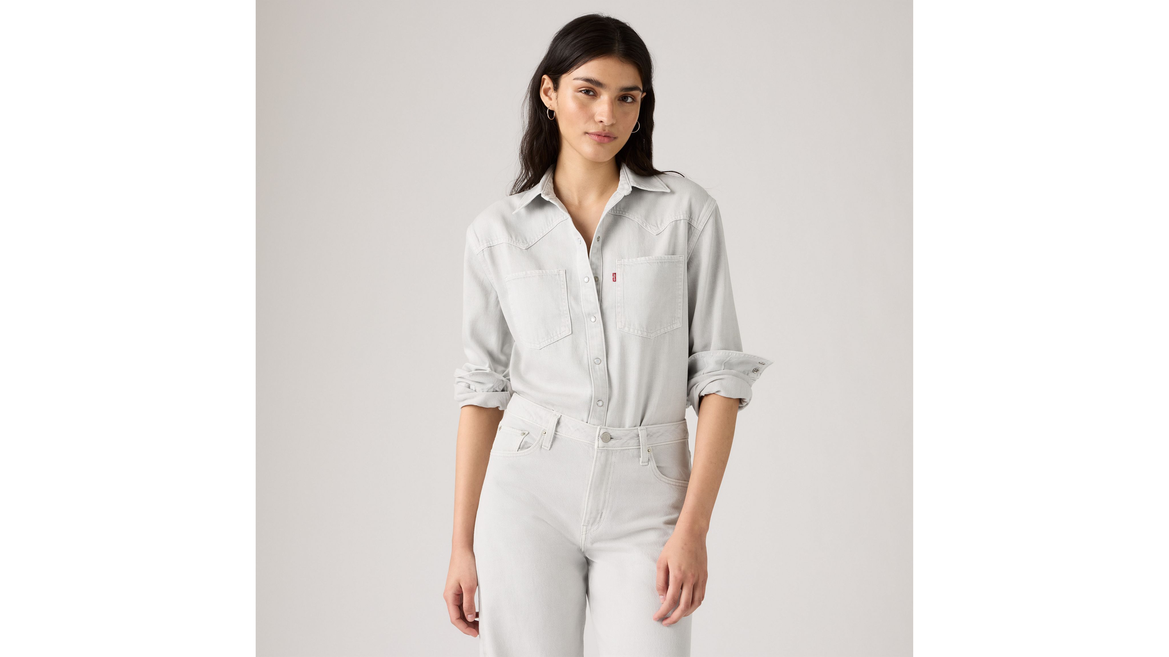 Levi's Teodora Western Shirt Chambray In Gray