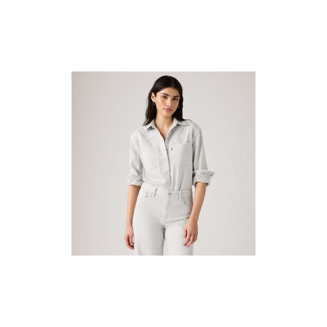 Levi's Teodora Western Shirt Chambray In Gray