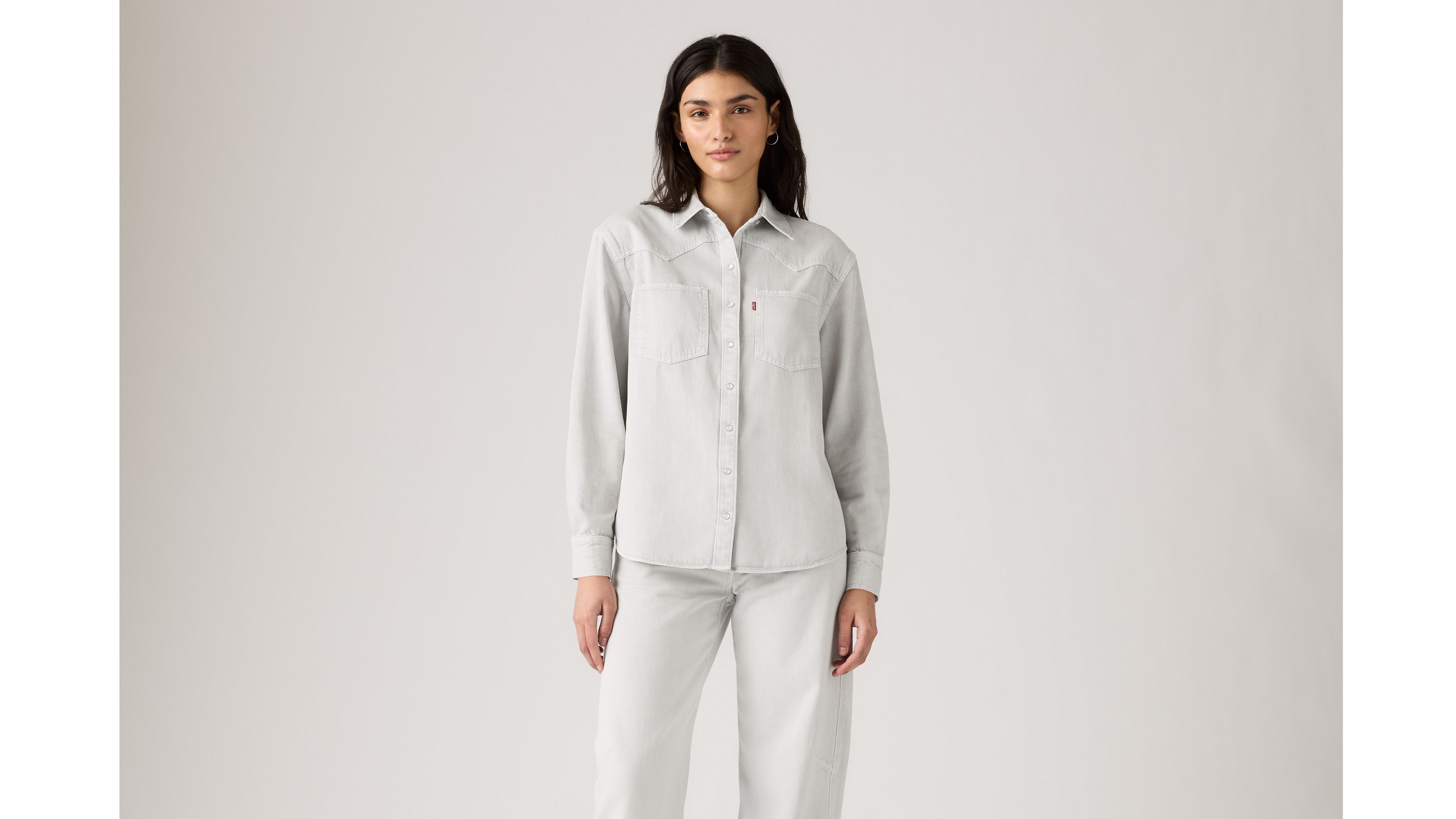Levi's Teodora Western Shirt Chambray In Gray