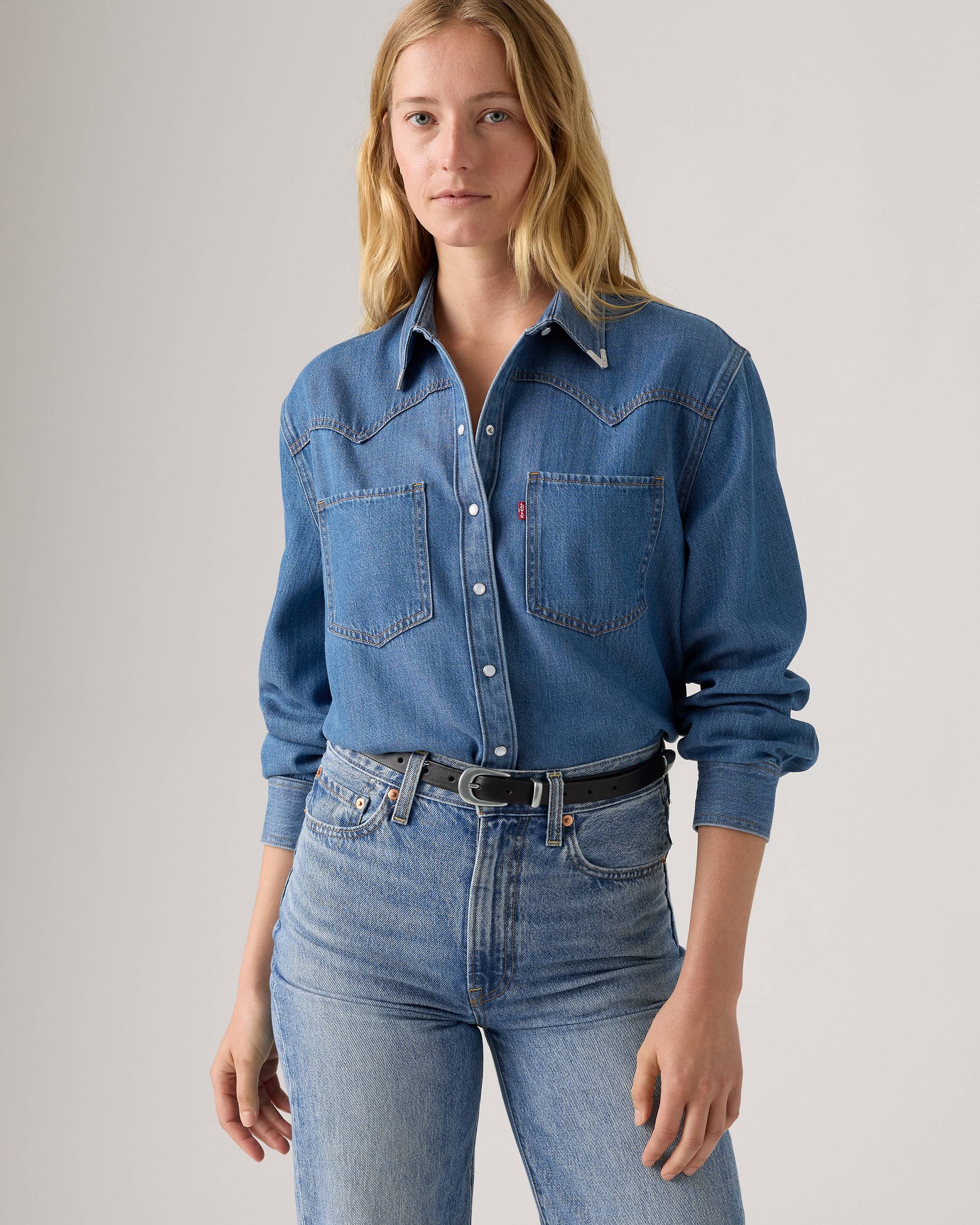 Teodora Metal Tipped Western Shirt - Medium Wash | Levi's® US Teodora Metal Tipped Western Shirt - Medium Wash | Levi's® US