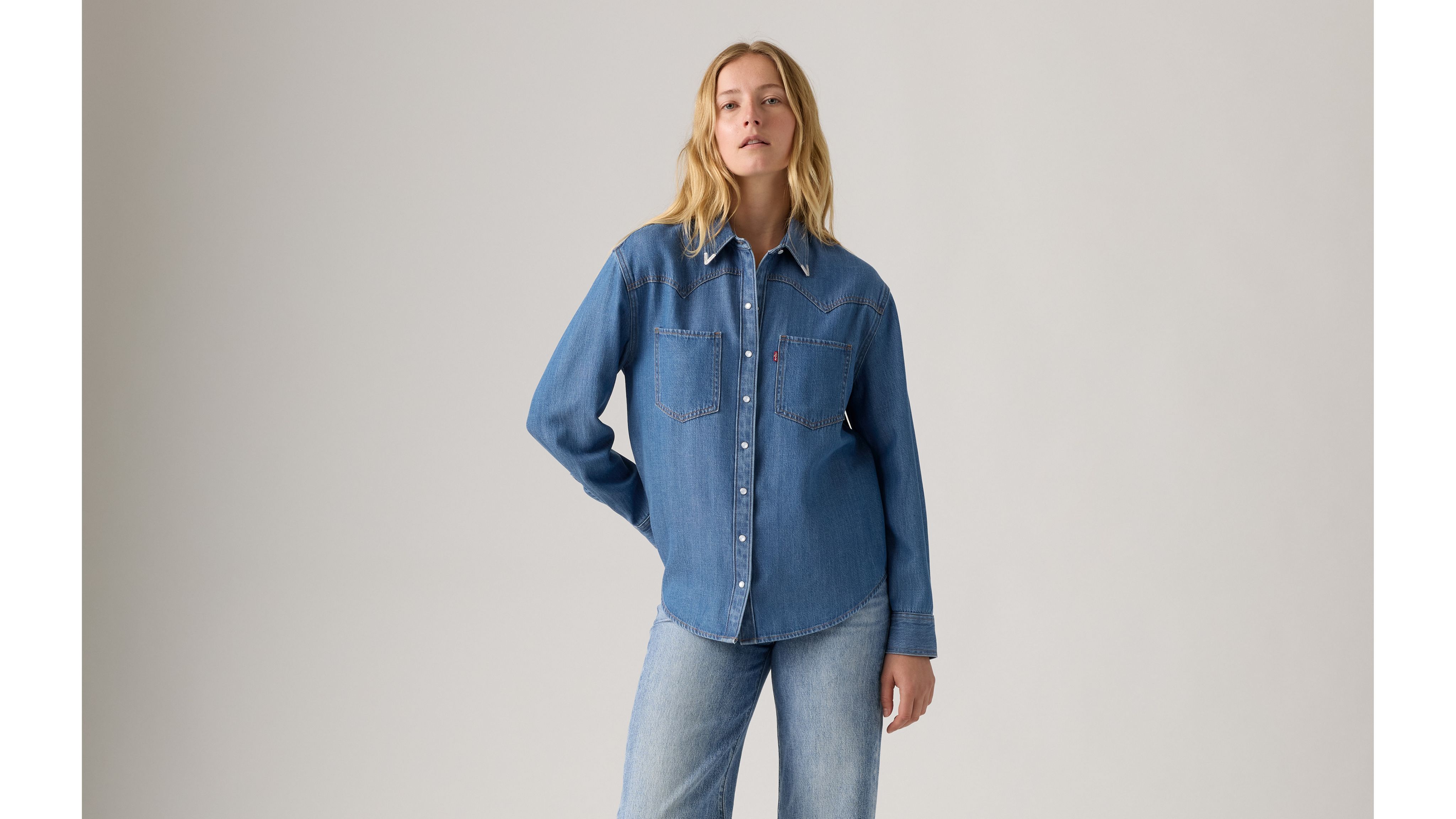 Teodora Metal Tipped Western Shirt - Medium Wash | Levi's® US