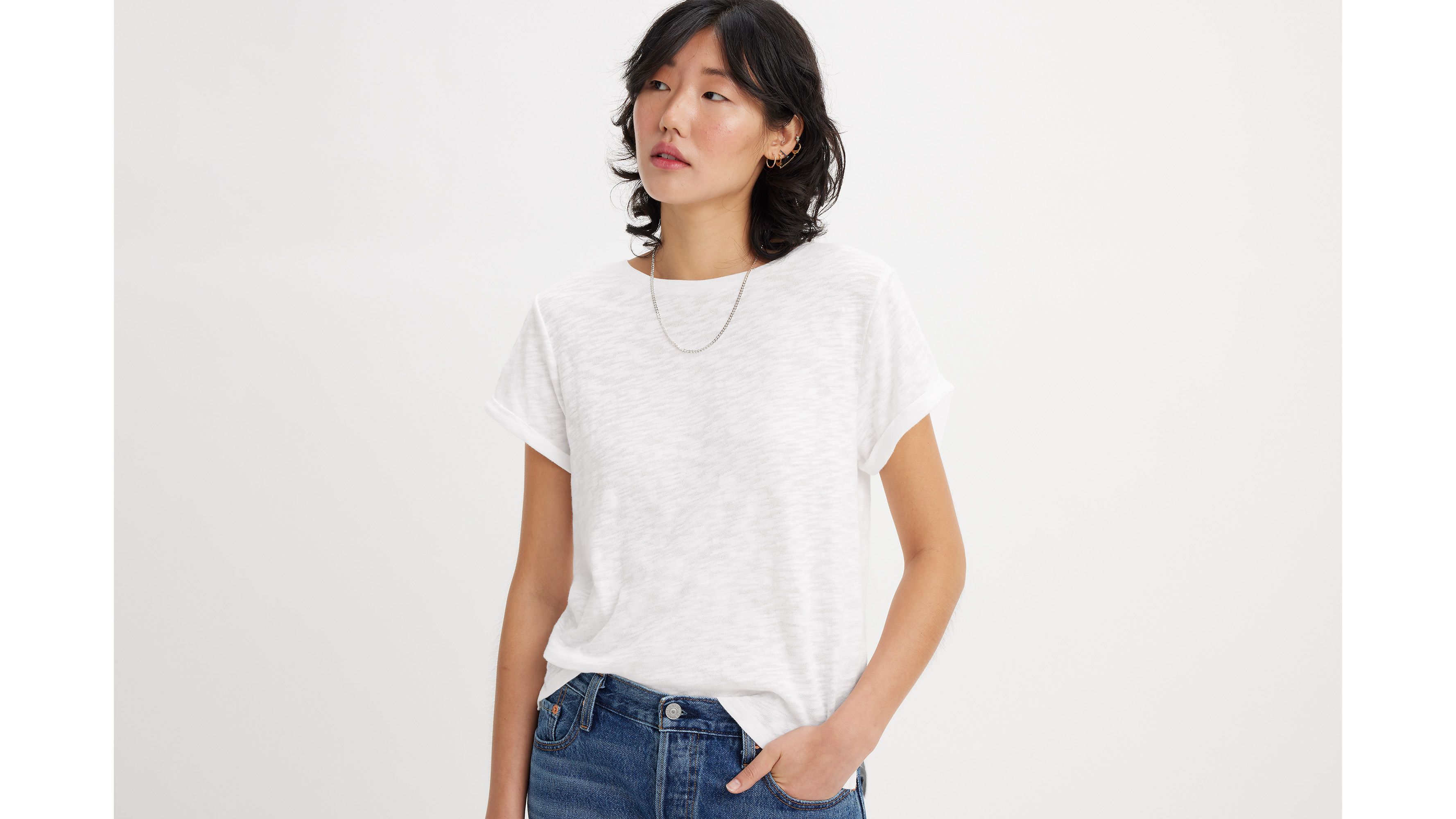 Levi's Margot Short Sleeve T-shirt In Egret