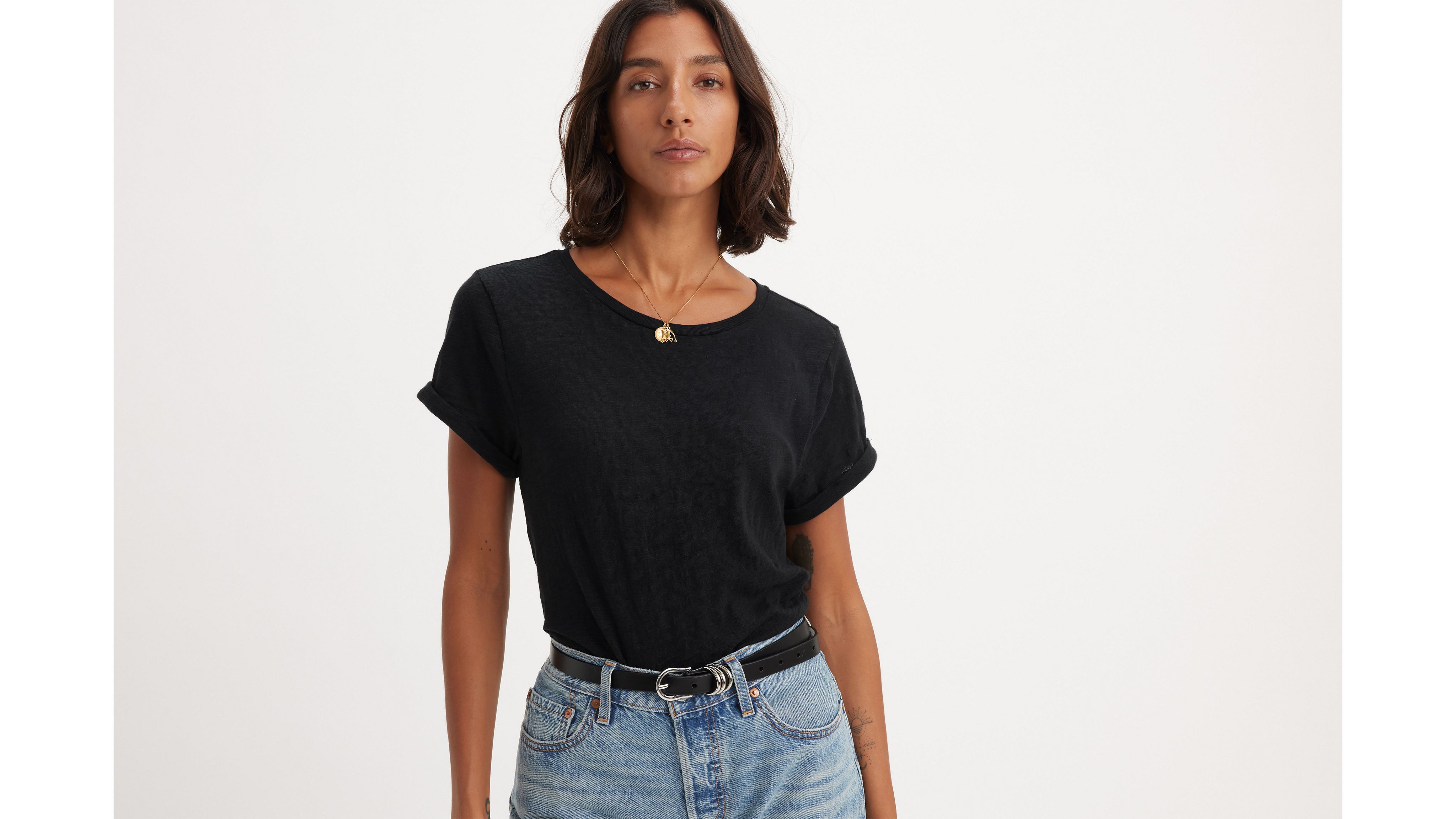 Levi's Margot Short Sleeve T-shirt In Anthracite Night