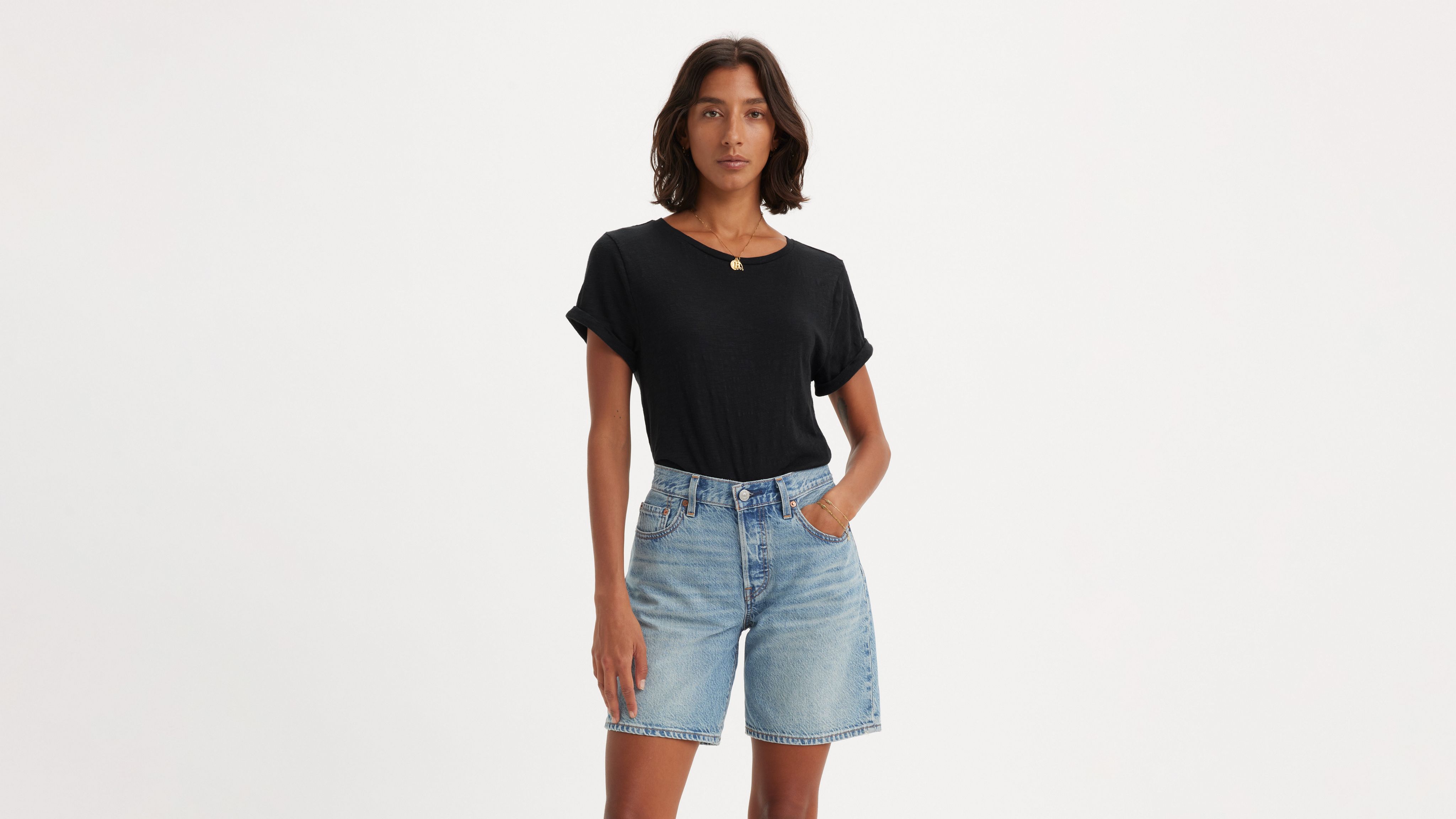 Levi's Margot Short Sleeve T-shirt In Anthracite Night