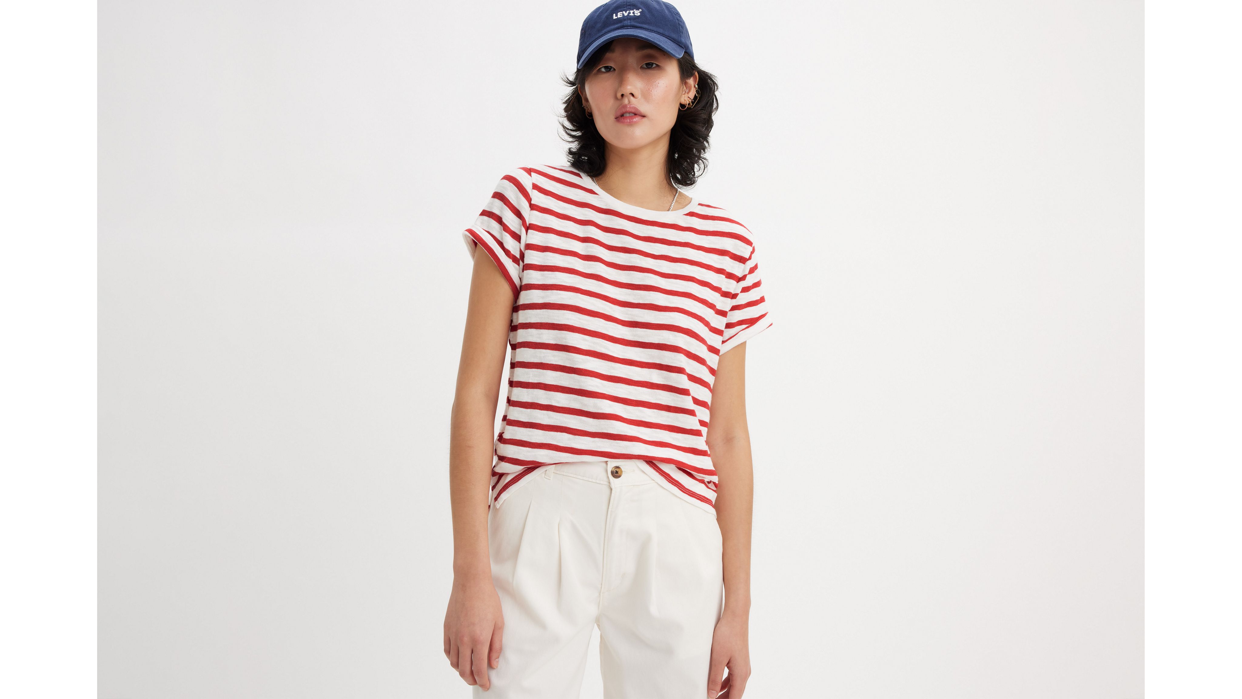Levi's Margot Short Sleeve T-shirt In Captain Stripe