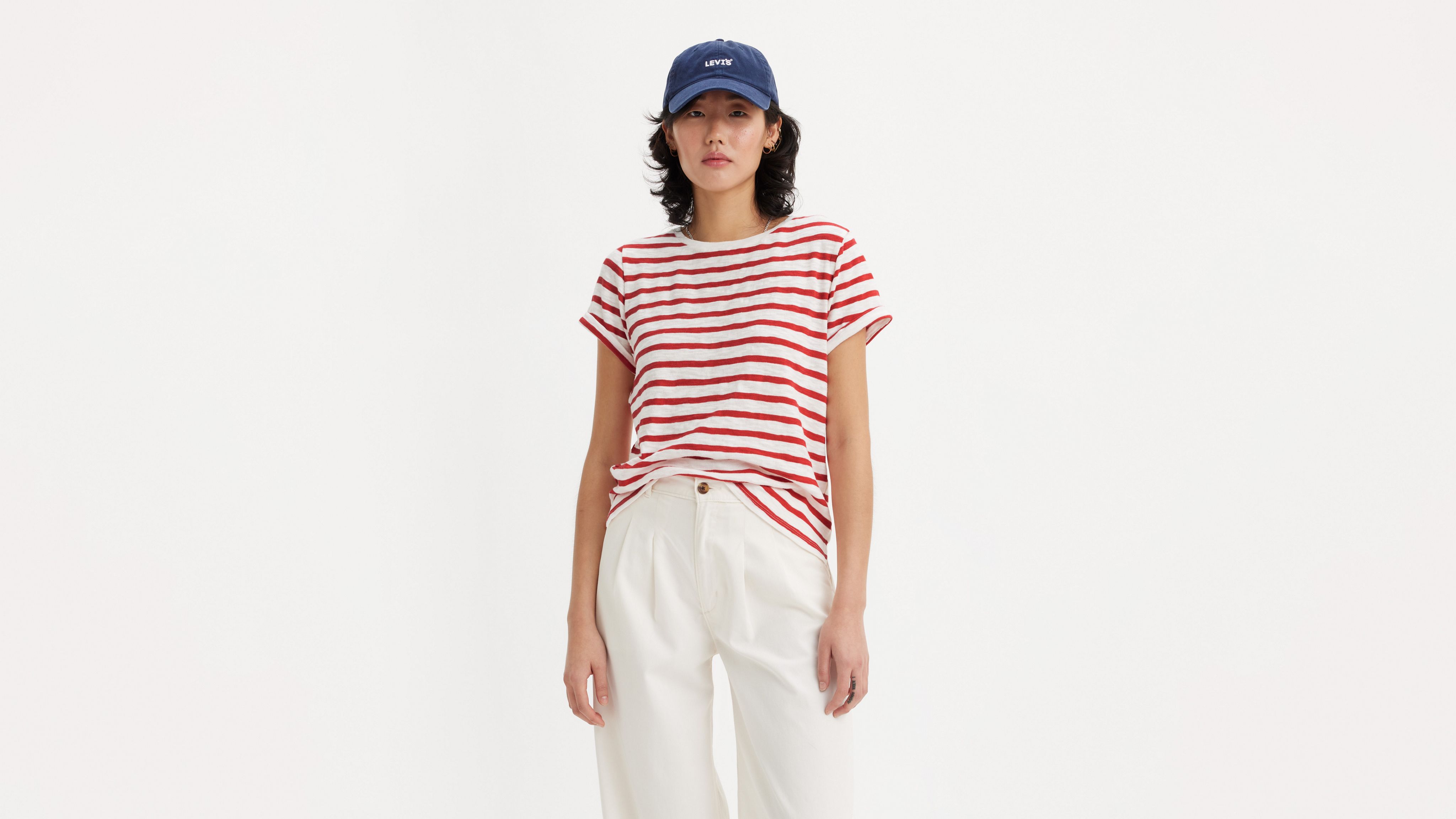 Levi's Margot Short Sleeve T-shirt In Captain Stripe