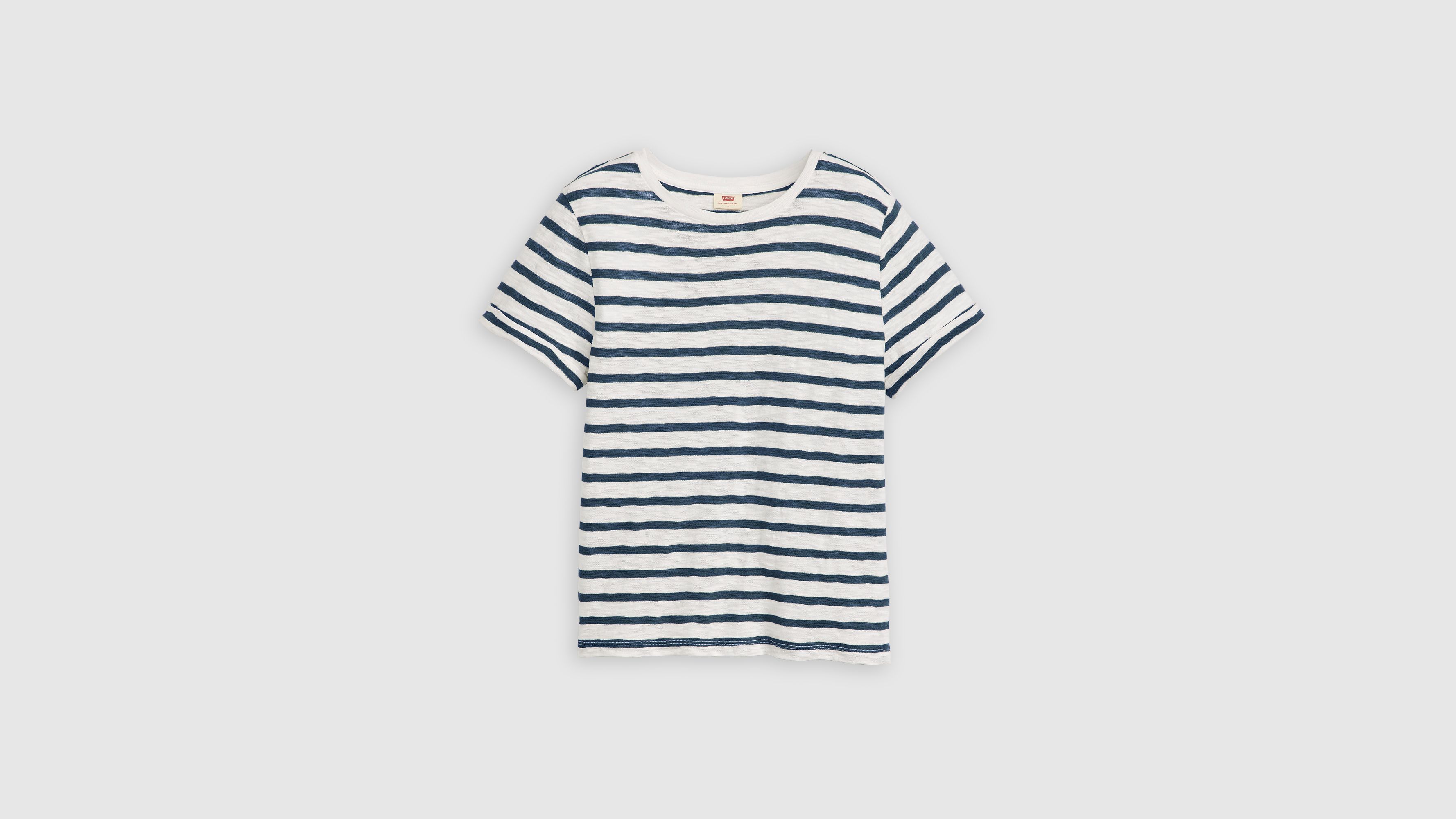 Levi's Margot Short Sleeve T-shirt In Captain Stripe Peaco