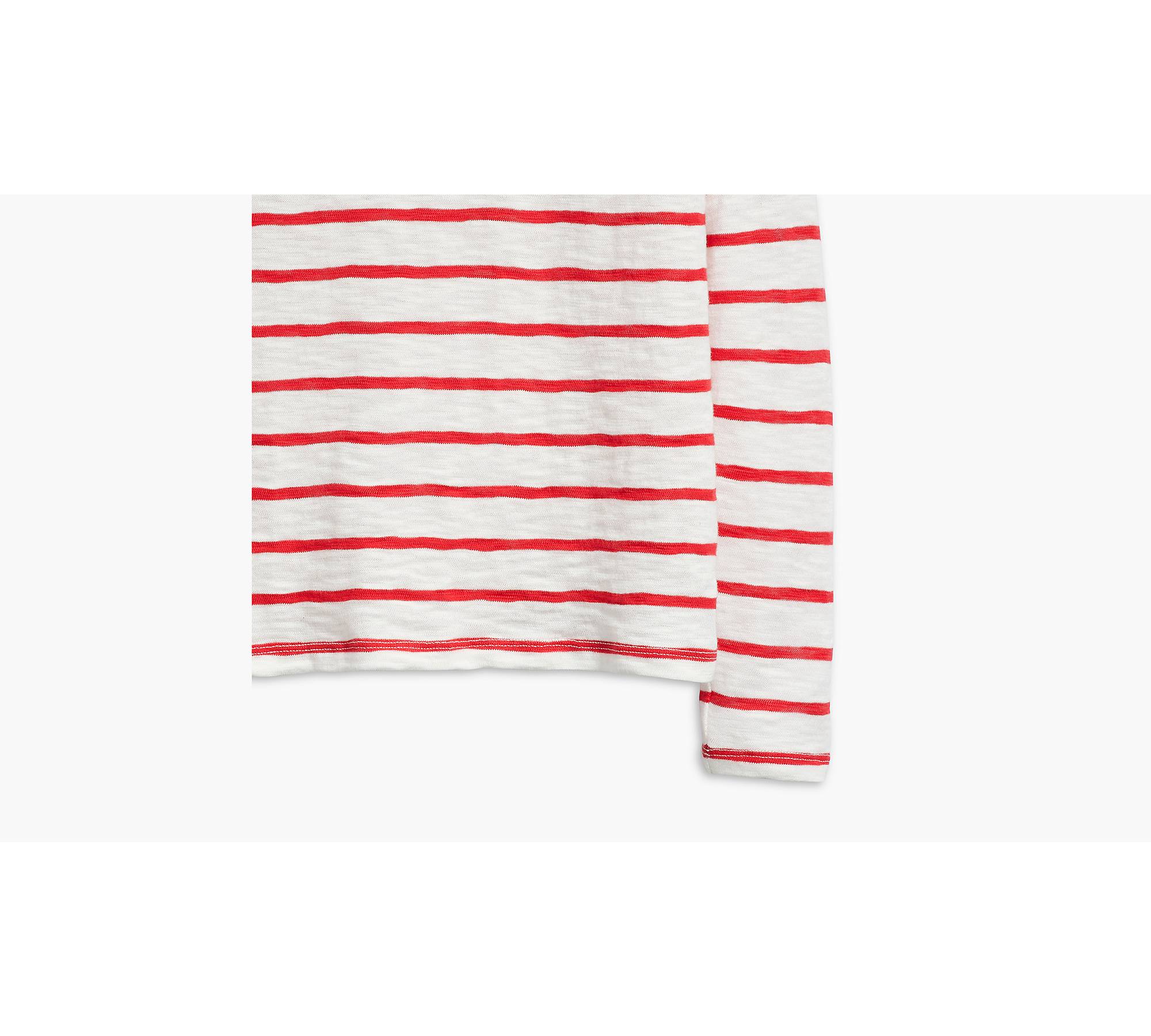 Vogo Athletica Pink white striped print stretch t-shirt