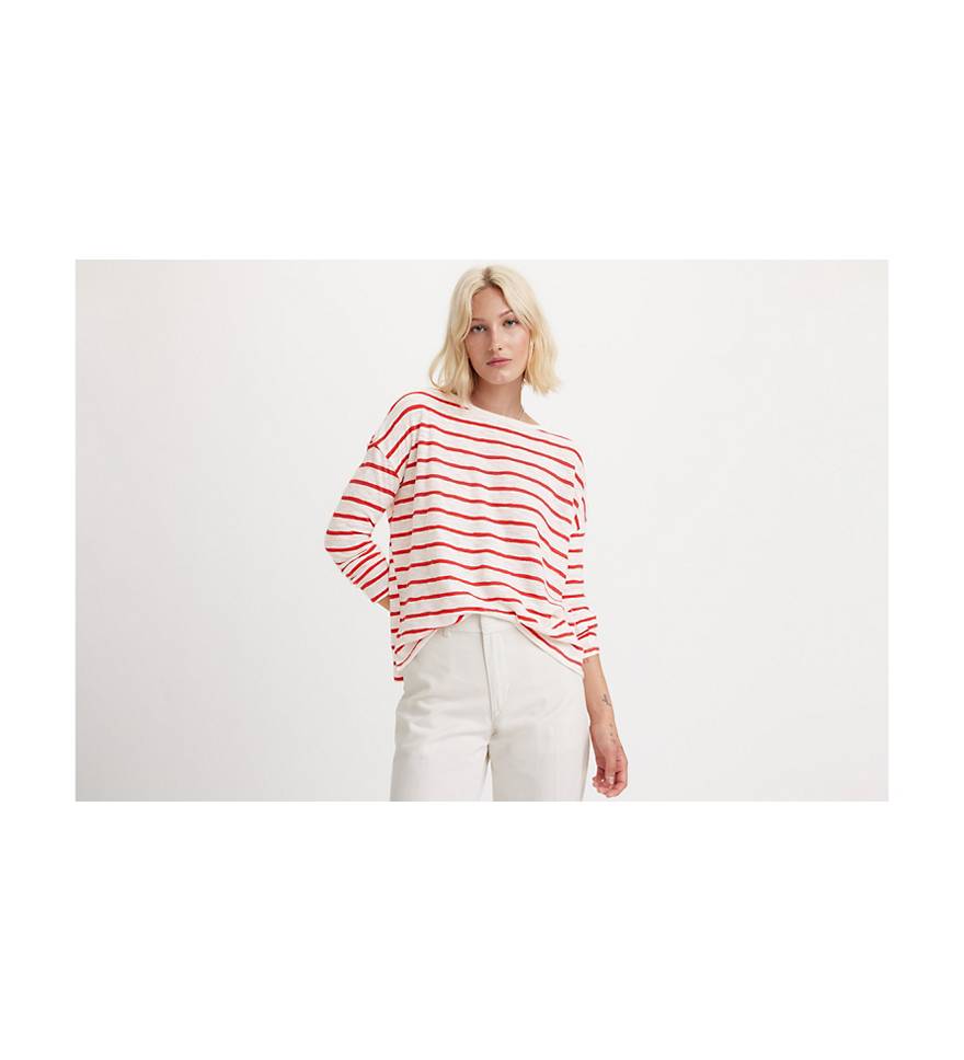 Striped Margot Long Sleeve T-shirt - Red | Levi's® US