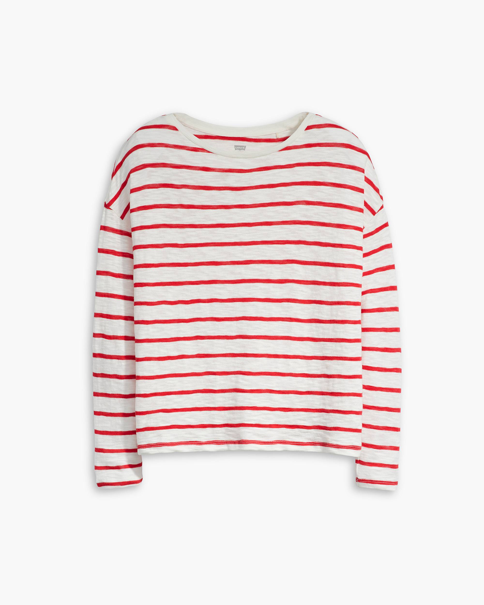 Striped Margot Long Sleeve T-shirt - Red | Levi's® US Striped Margot Long Sleeve T-shirt - Red | Levi's® US