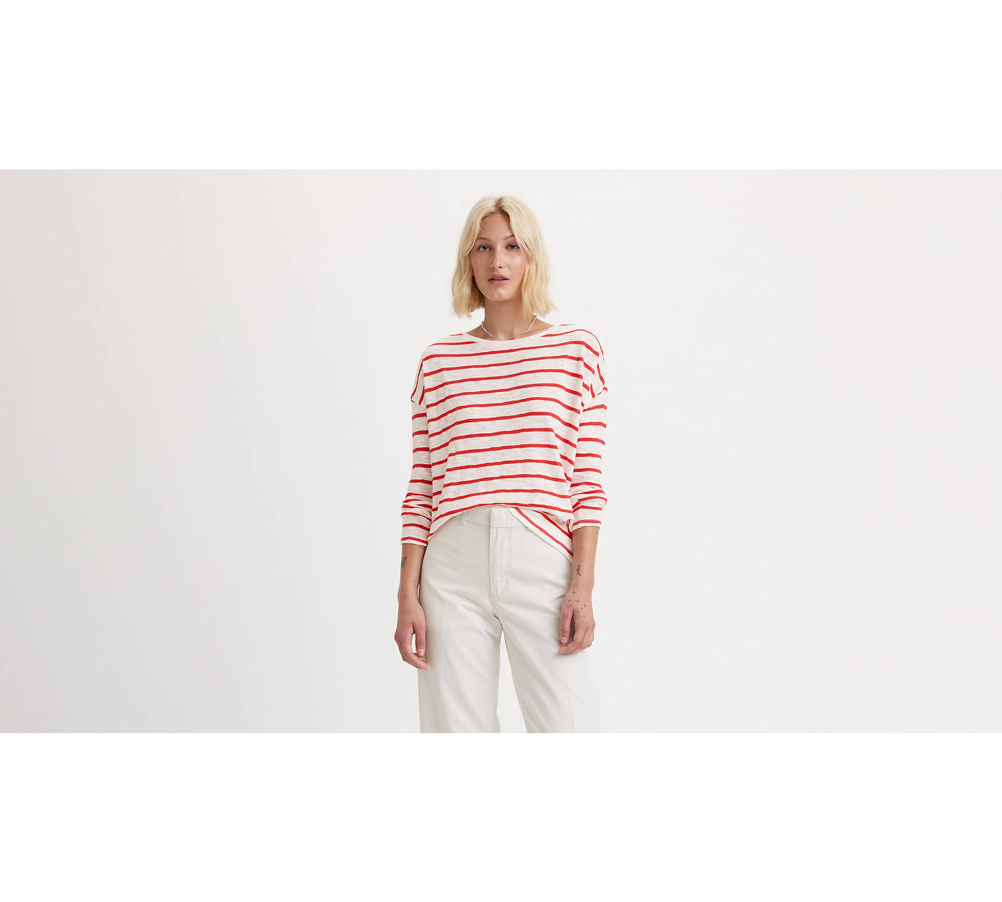 Striped Margot Long Sleeve T-shirt - Red | Levi's® US