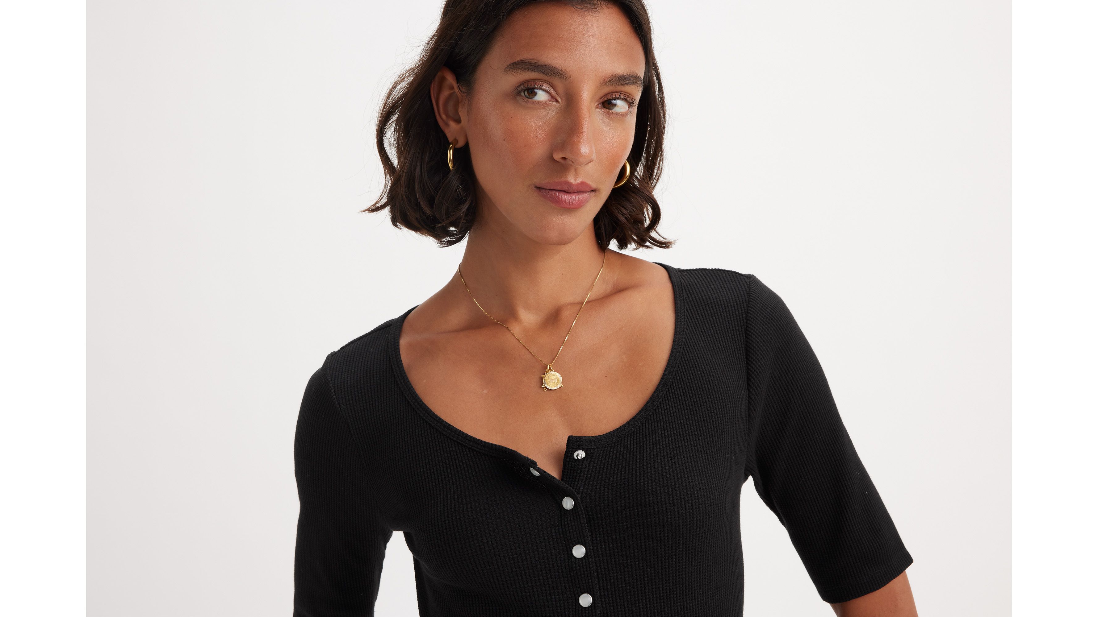 Dry Goods Waffle Top Met Knopen Zwart Levi's® NL