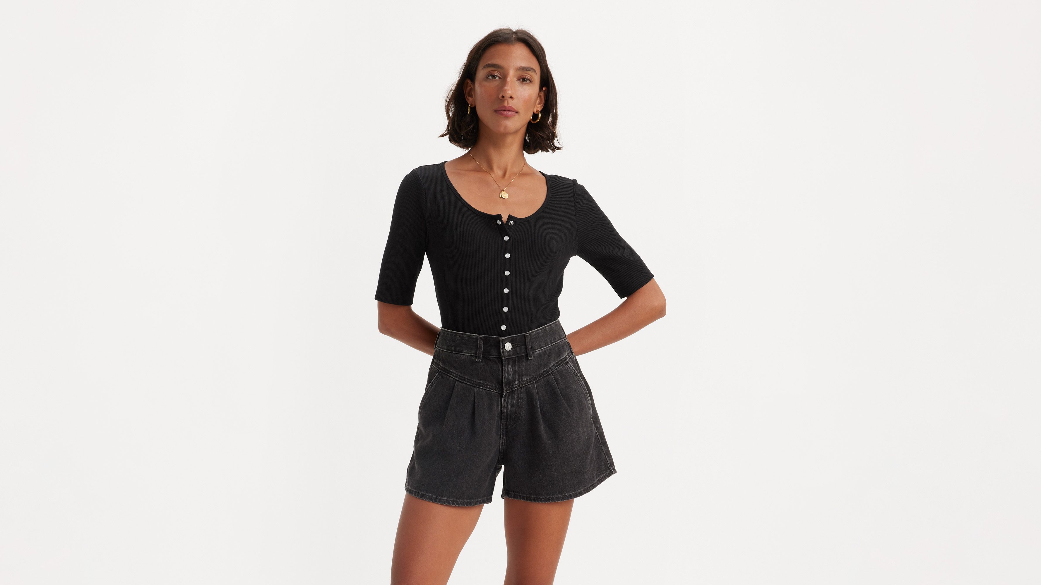 Dry Goods Waffle Top Met Knopen Zwart Levi's® NL