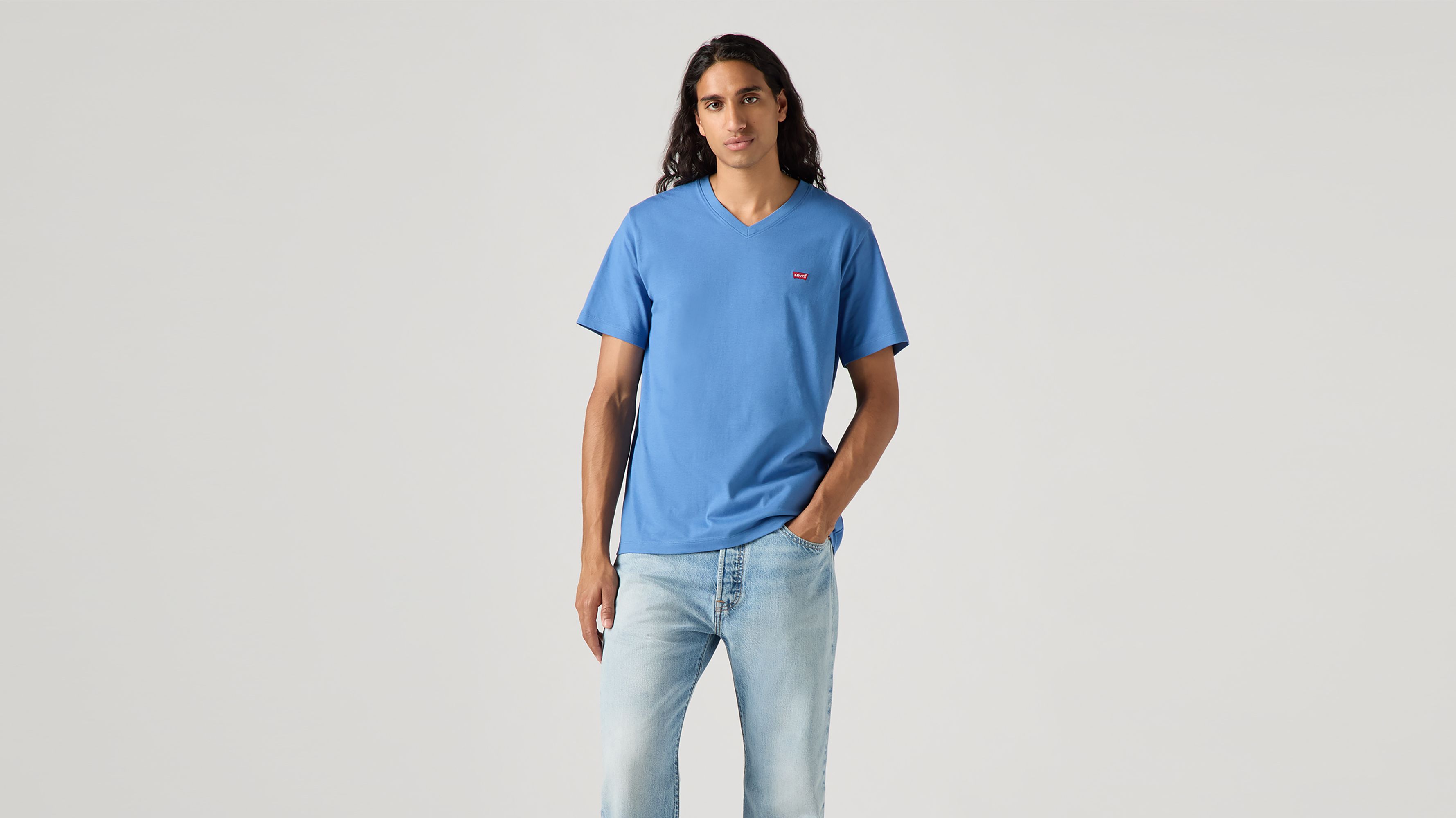 Classic Housemark T-shirt met V-hals 1