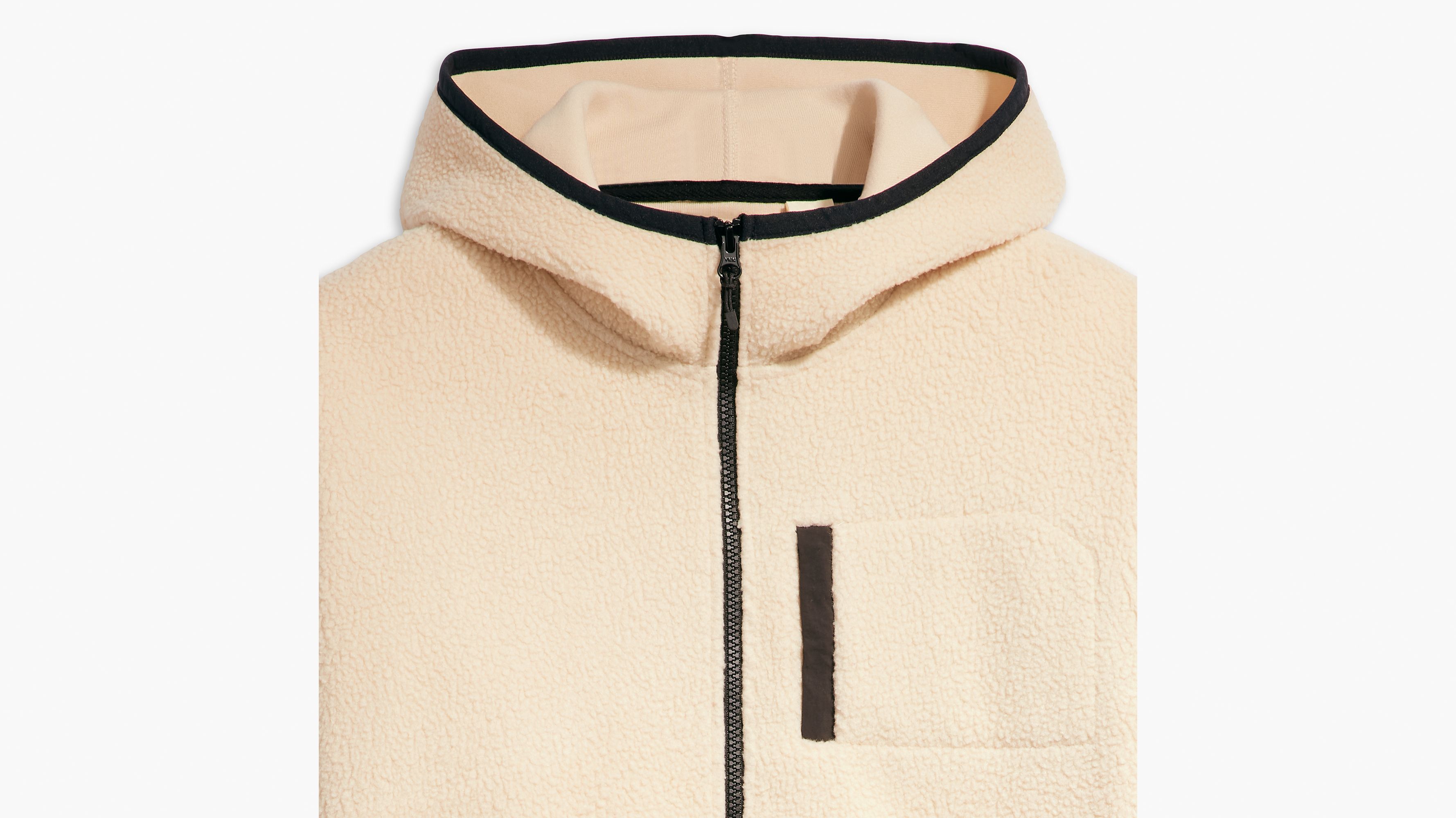 Hooded Sherpa Zip-Up Sweatshirt