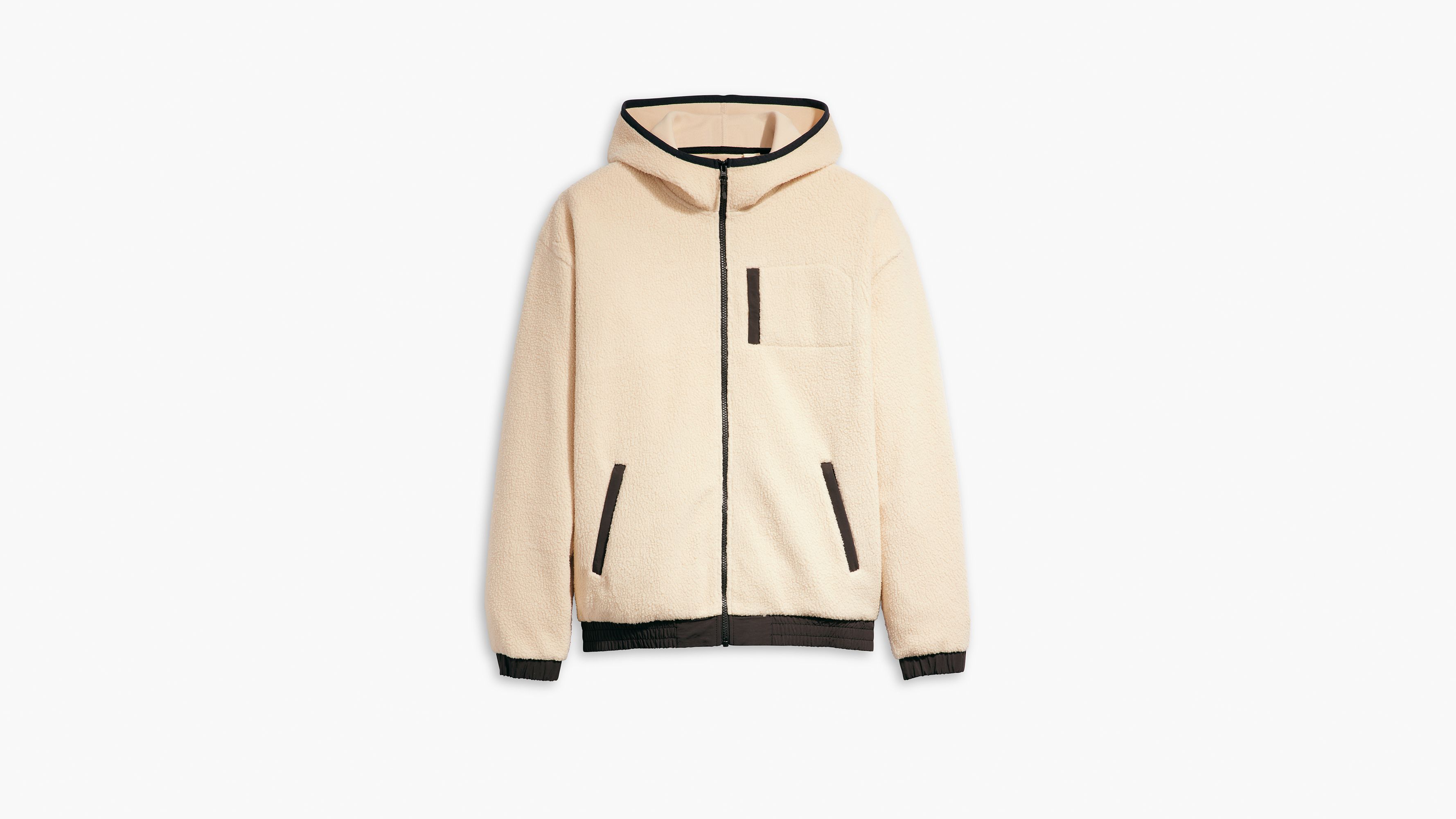 Hooded Sherpa Zip-Up Sweatshirt