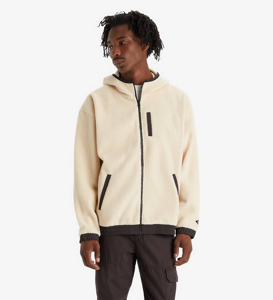 Hooded Sherpa Zip-Up Sweatshirt 1