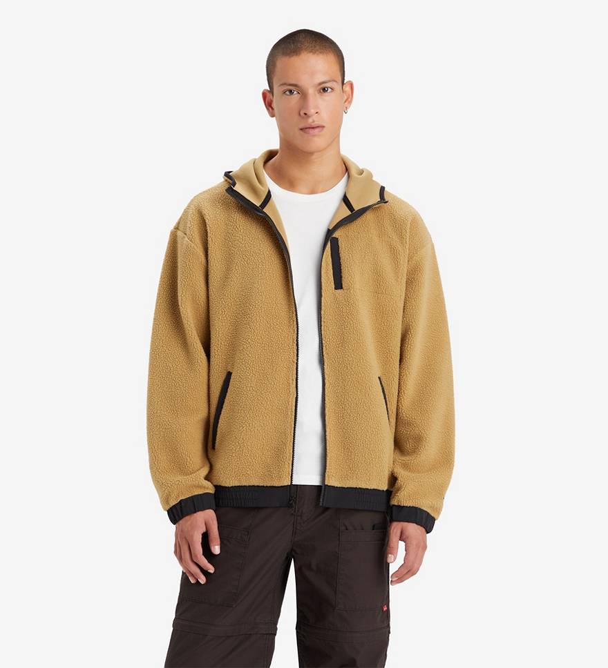 Hooded Sherpa Sweatshirt met rits 1