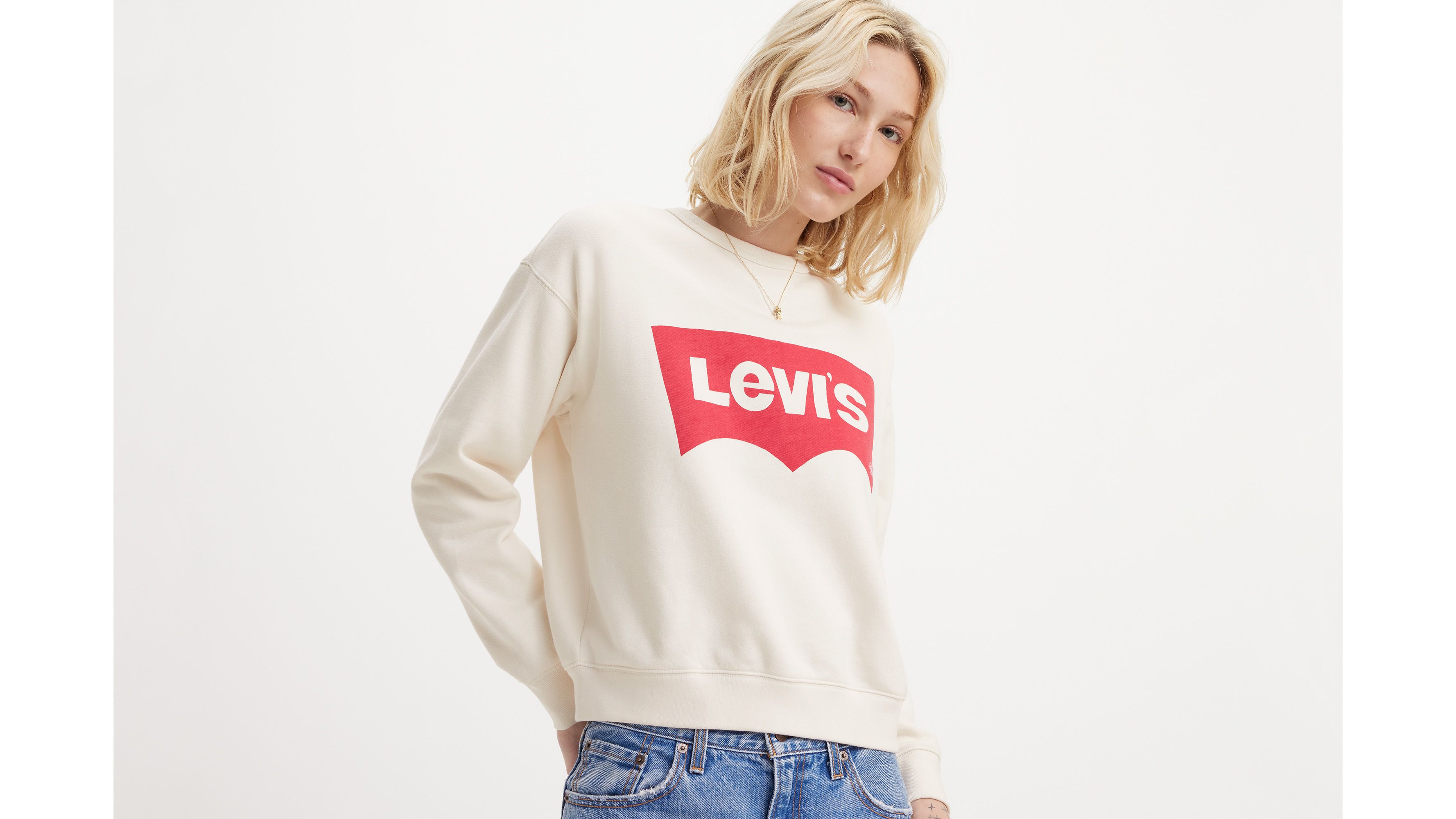 Graphic Signature Crewneck Sweatshirt - White | Levi's® AL