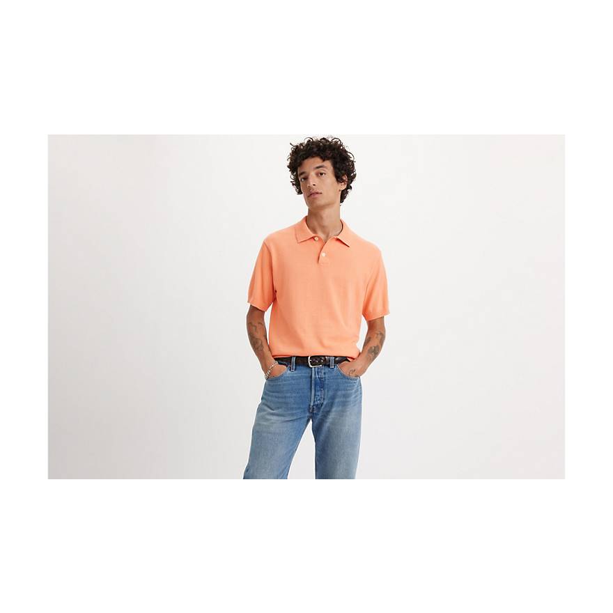 Sweater Knit Polo Shirt 1