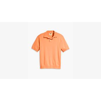 HOLLISTER Mens Polo Shirt Small Orange Striped Cotton