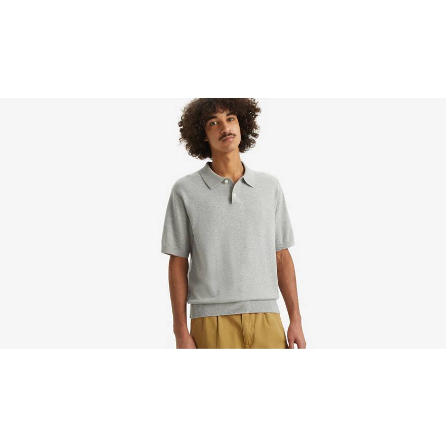 Pull-over col polo maille fine 1