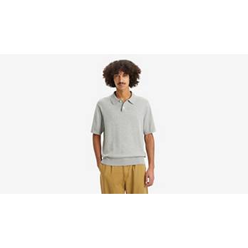 Pull-over col polo maille fine 4