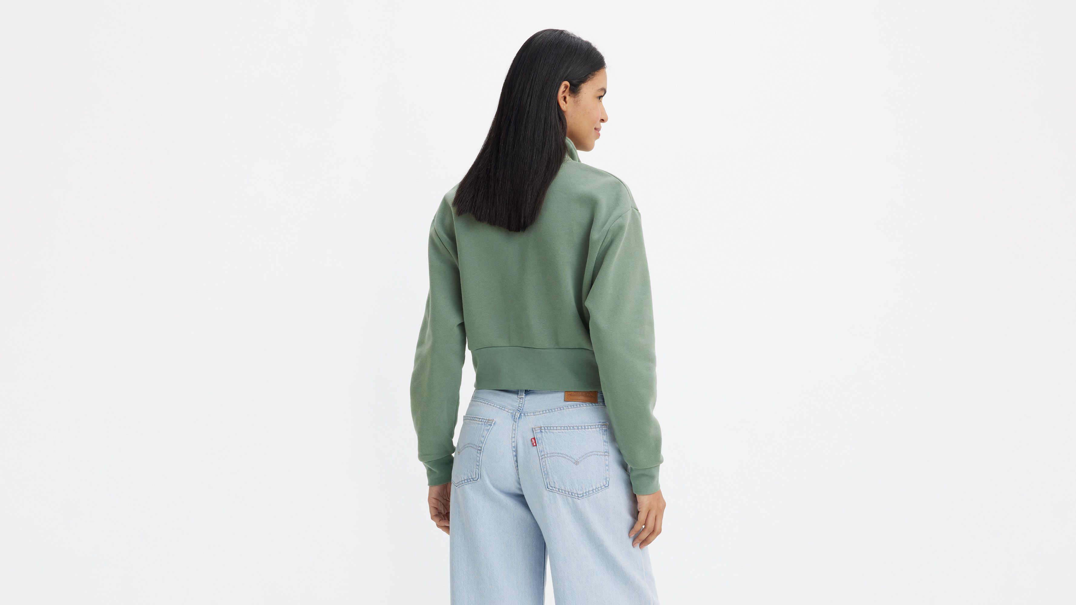 トップス Sara Graphic Sara Quarter-zip Sweatshirt - Green | Levi's® LU