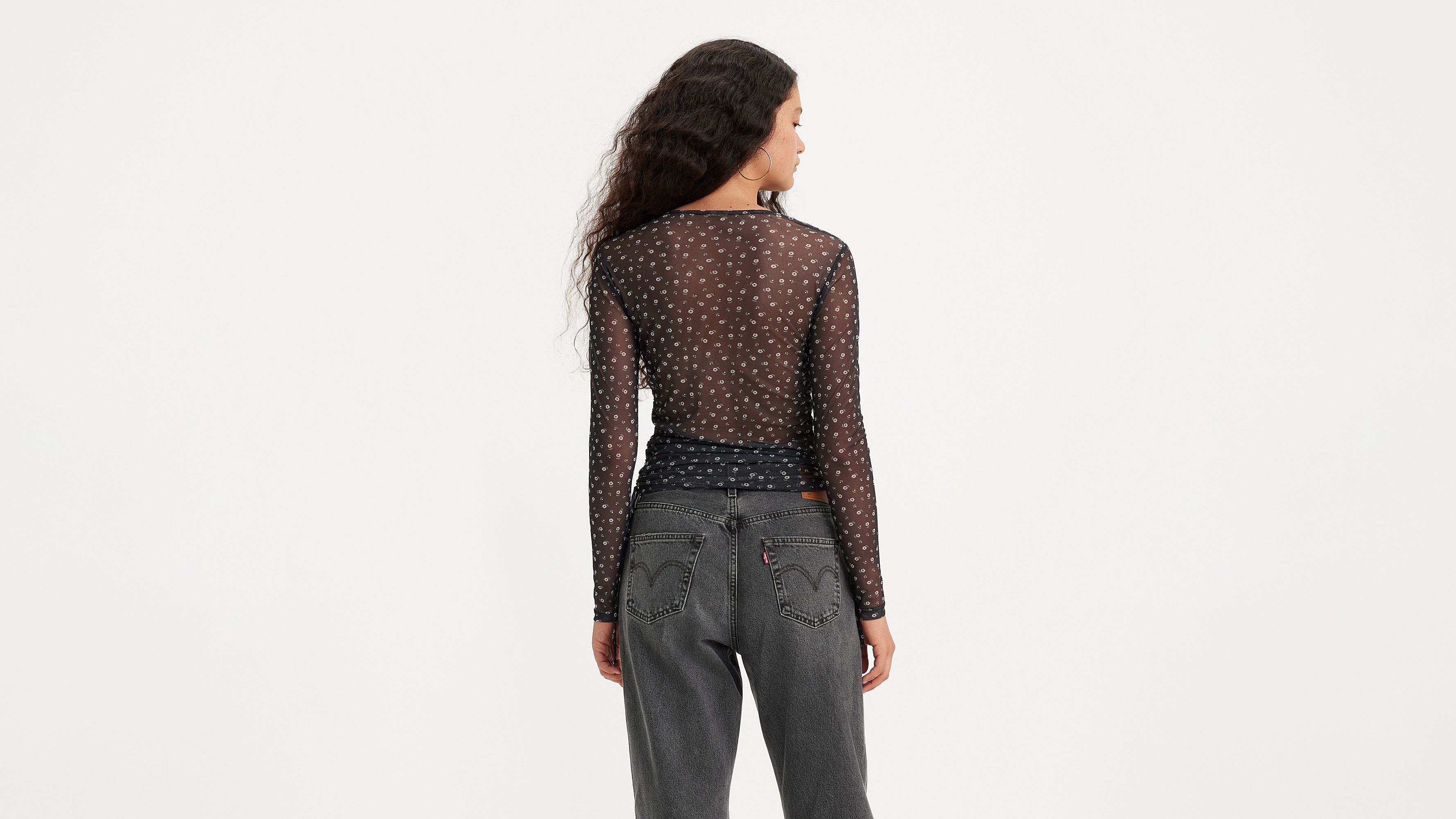 Jewel Mesh Top - Black | Levi
