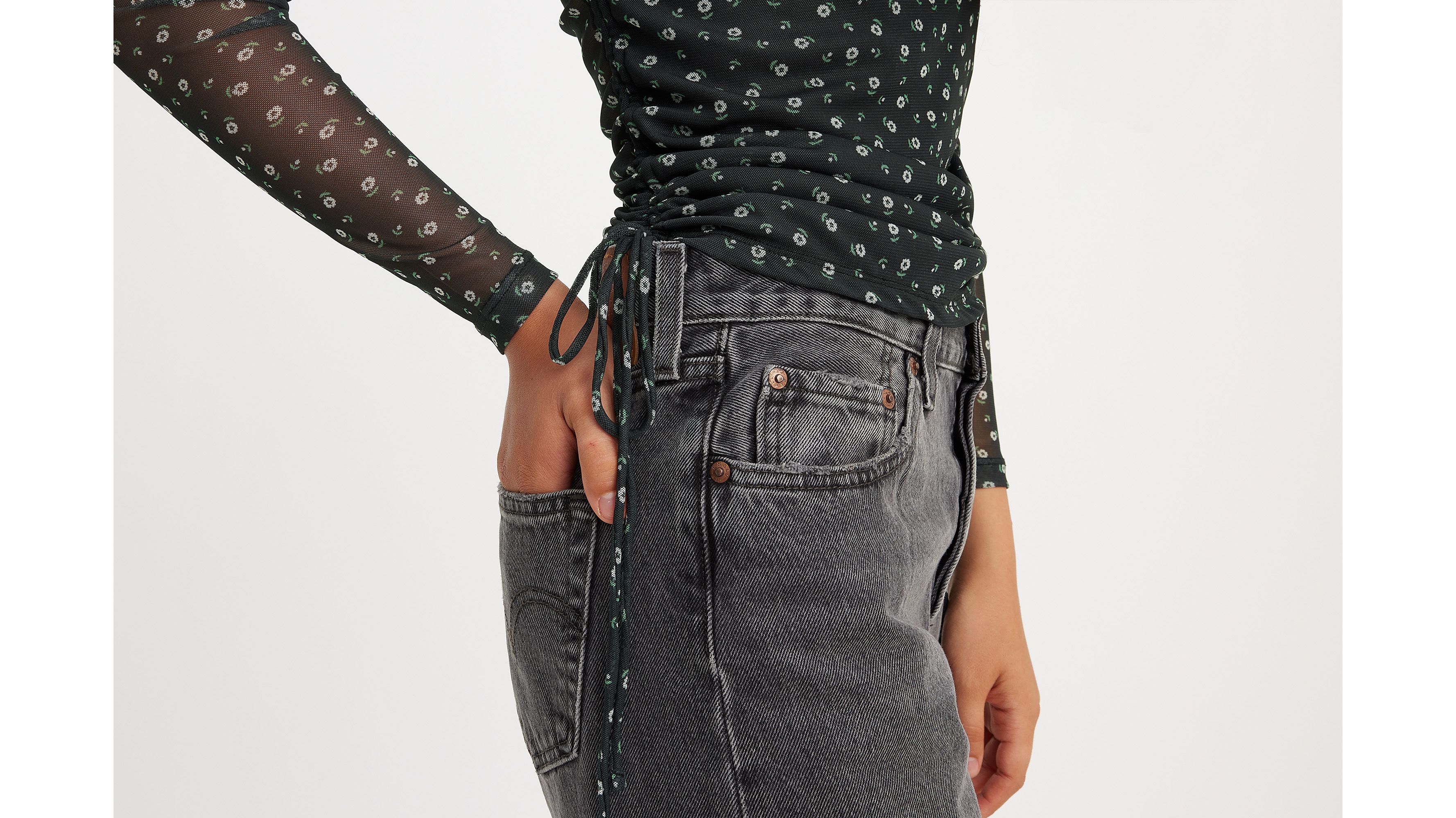 Jewel Mesh Top - Black | Levi