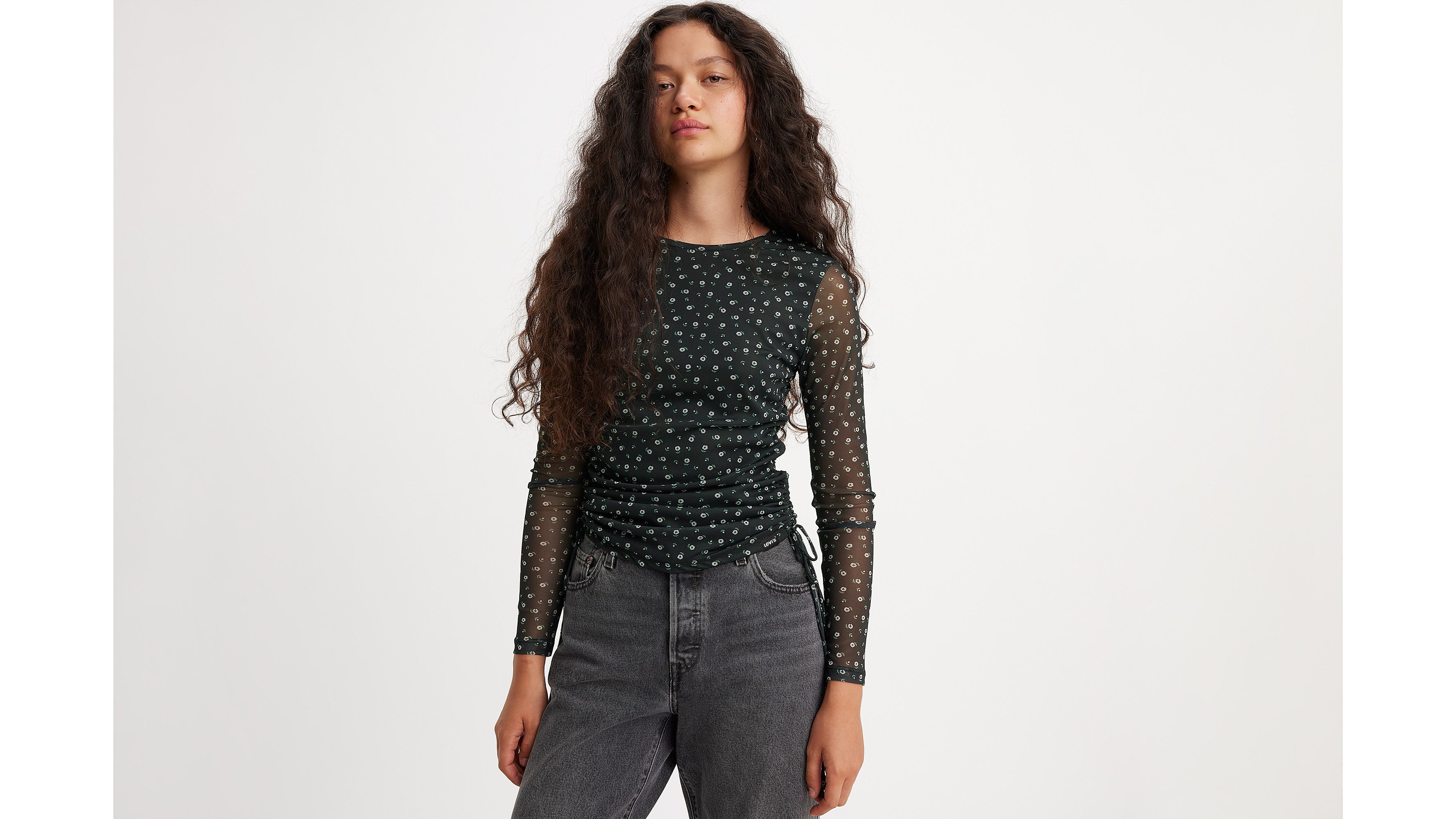 Jewel Mesh Top - Black | Levi