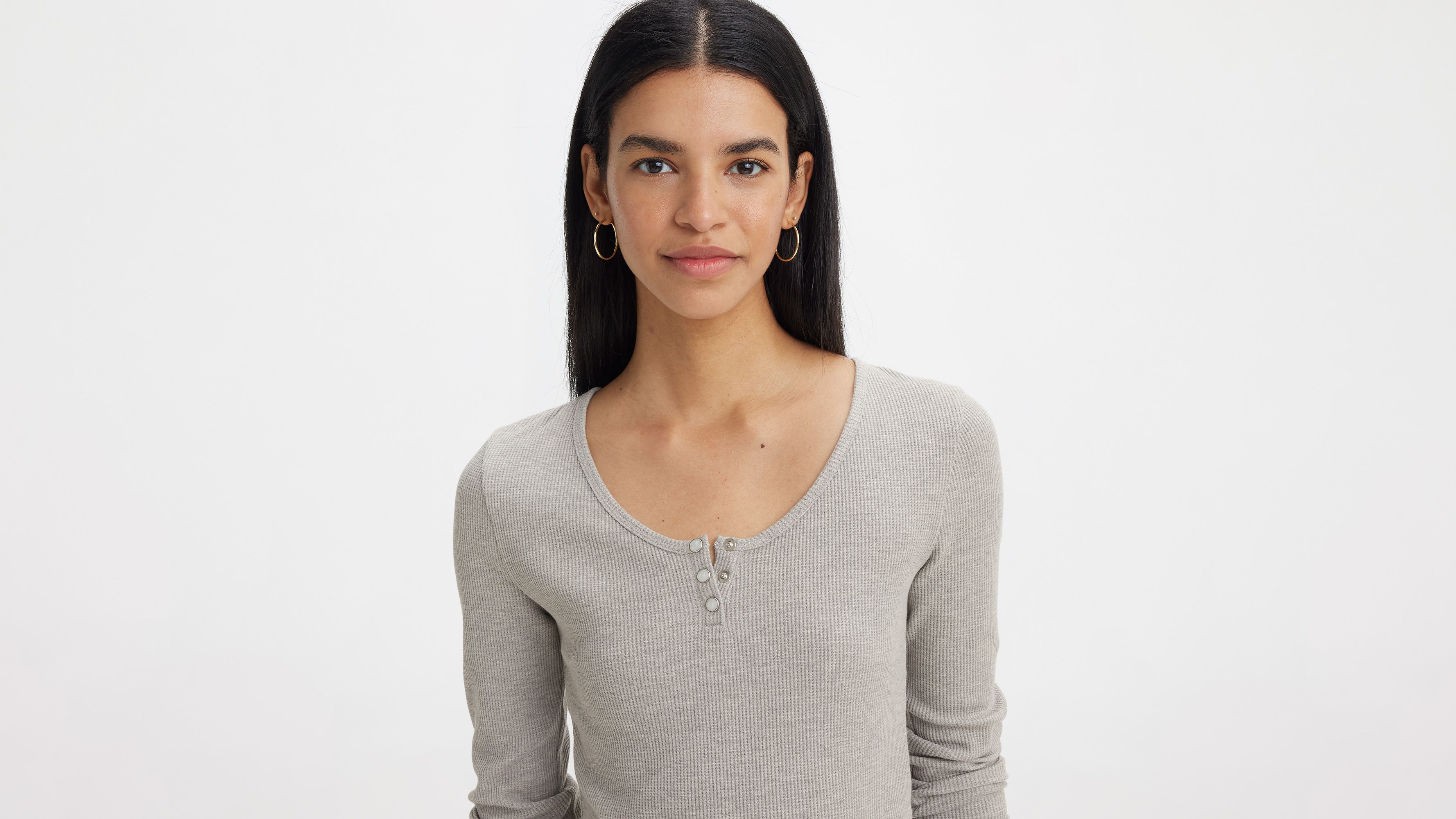 T-shirt serafino Dry Goods a nido d’ape a manica lunga 4