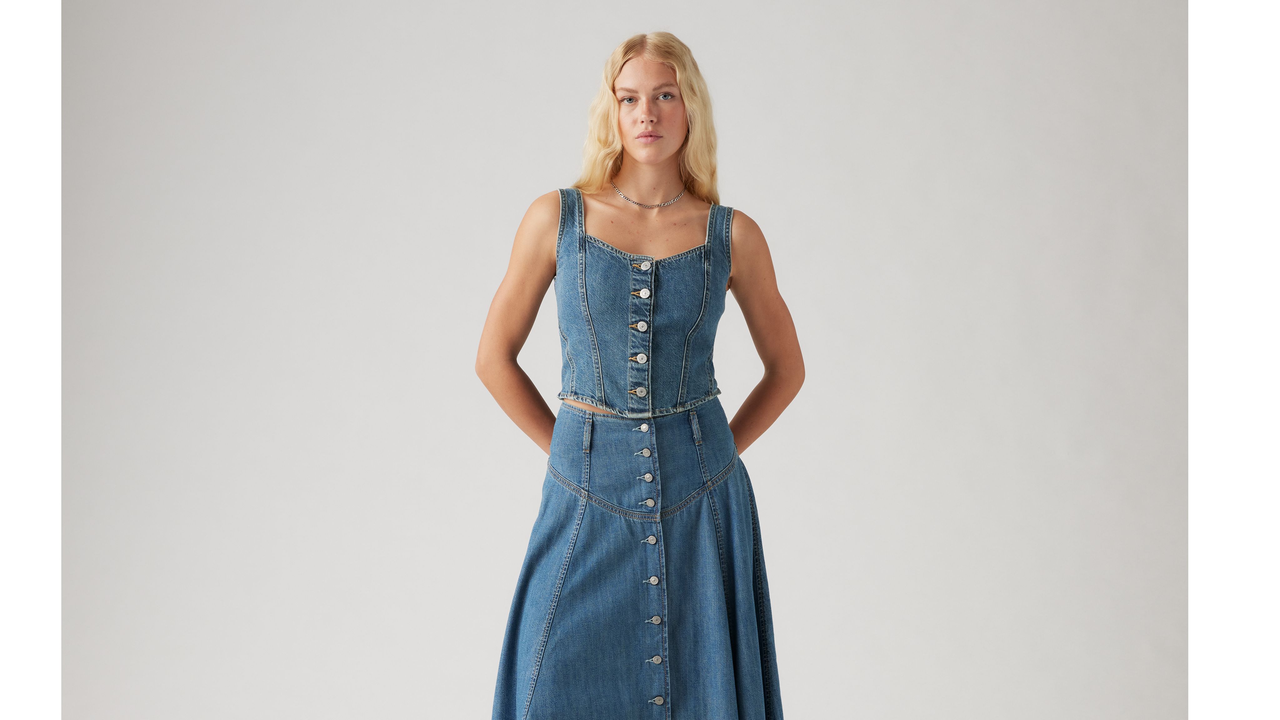 AYA Denim Corset - NorinaSt Shop