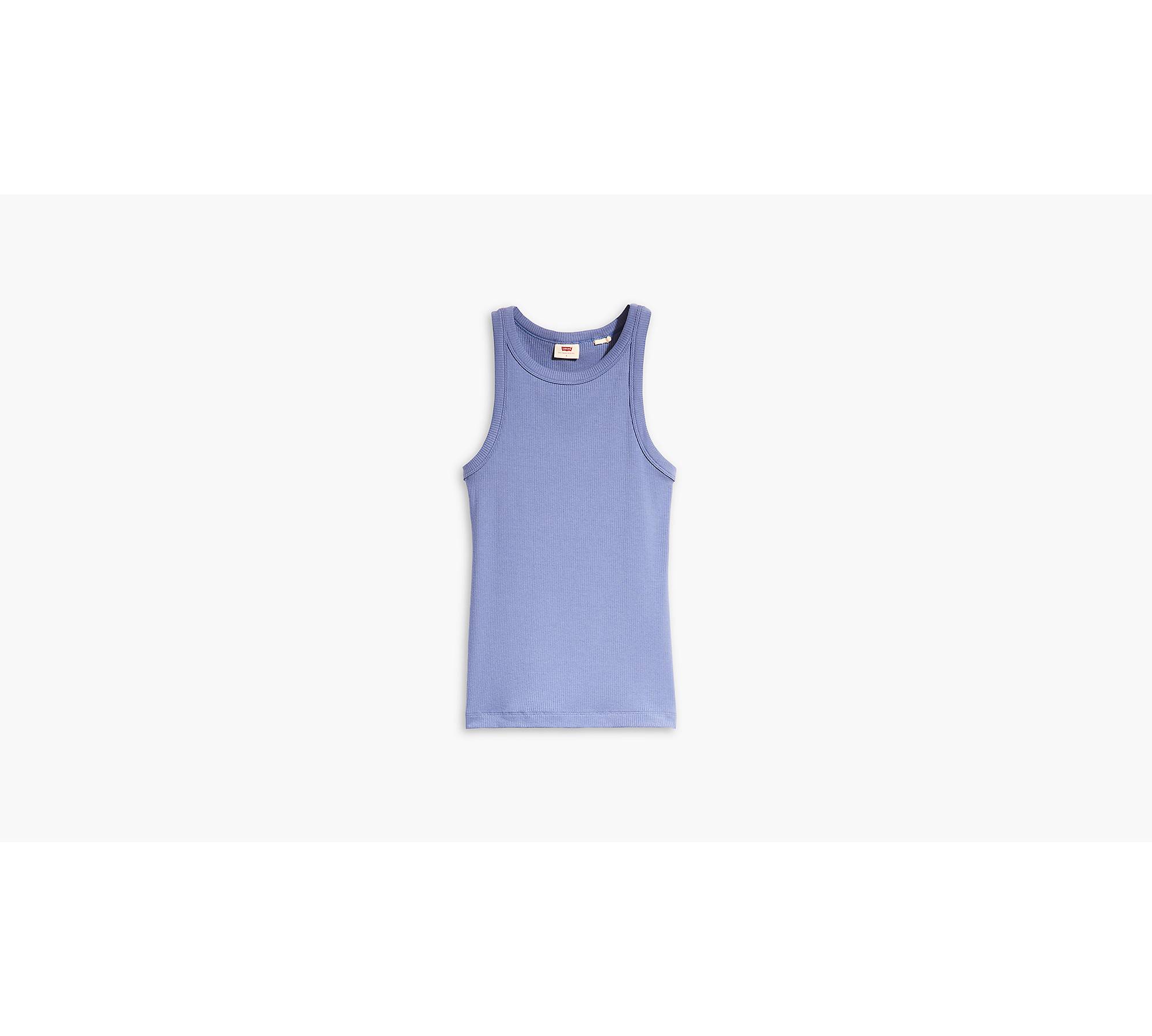 Soft Surroundings Timely Blue Chambray Flowy Sleeveless Tank Top