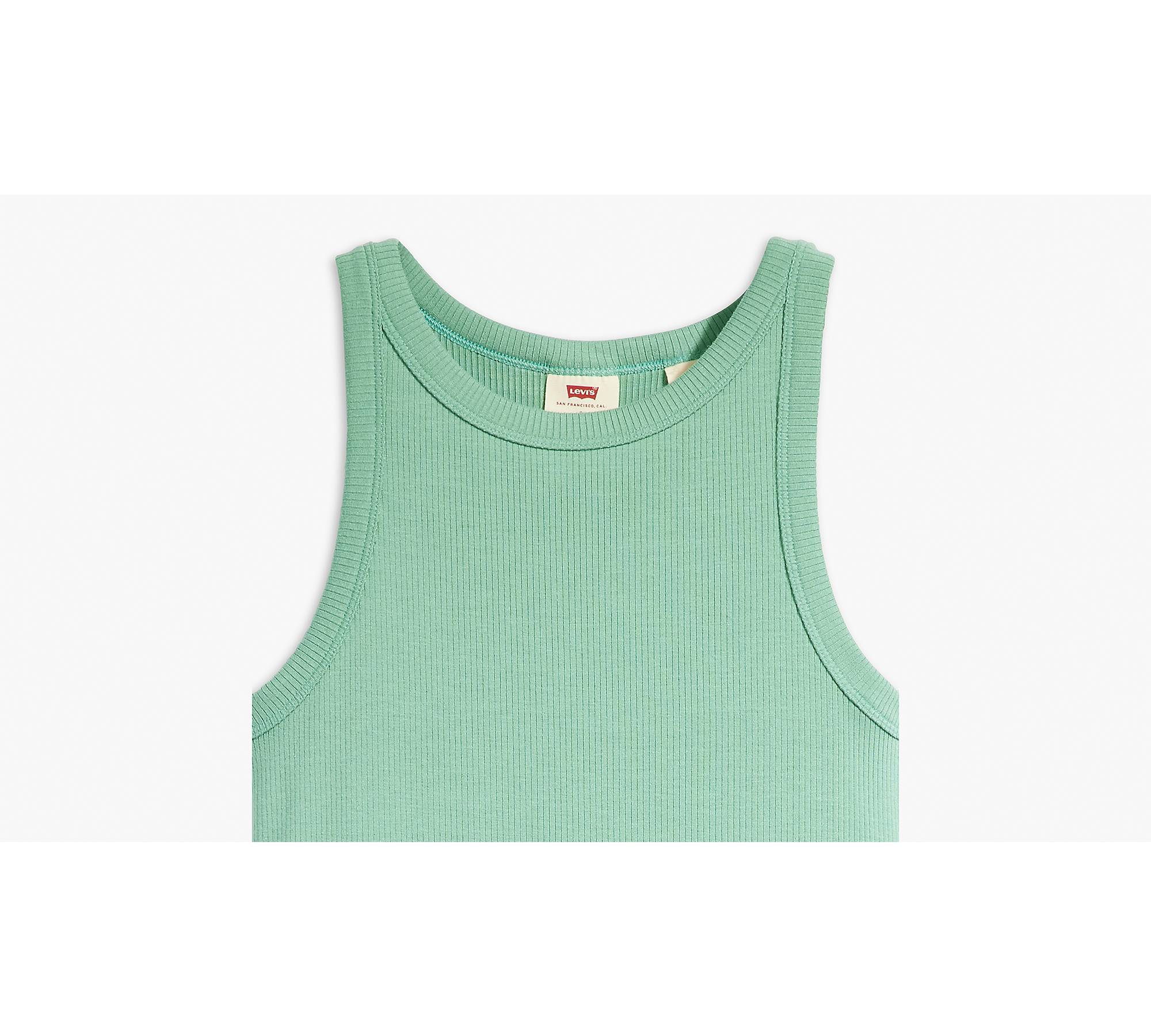 Washed Green Scoop Neck Knit Tank - Women's Sleeveless Tops