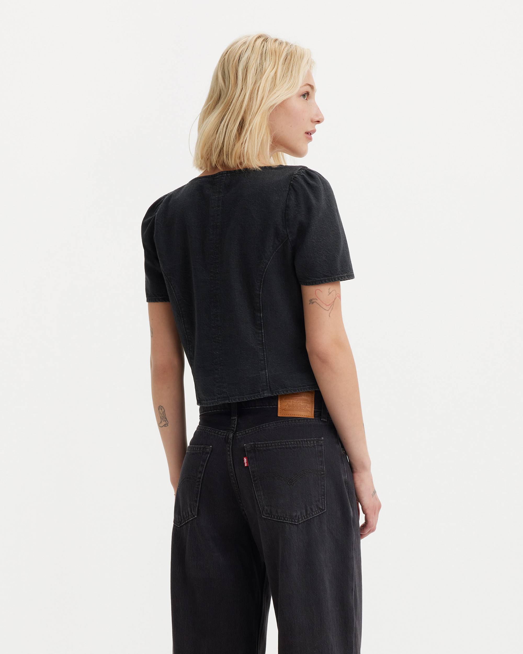 Pascale Short Sleeve Blouse - Black | Levi's® US Pascale Short Sleeve Blouse - Black | Levi's® US