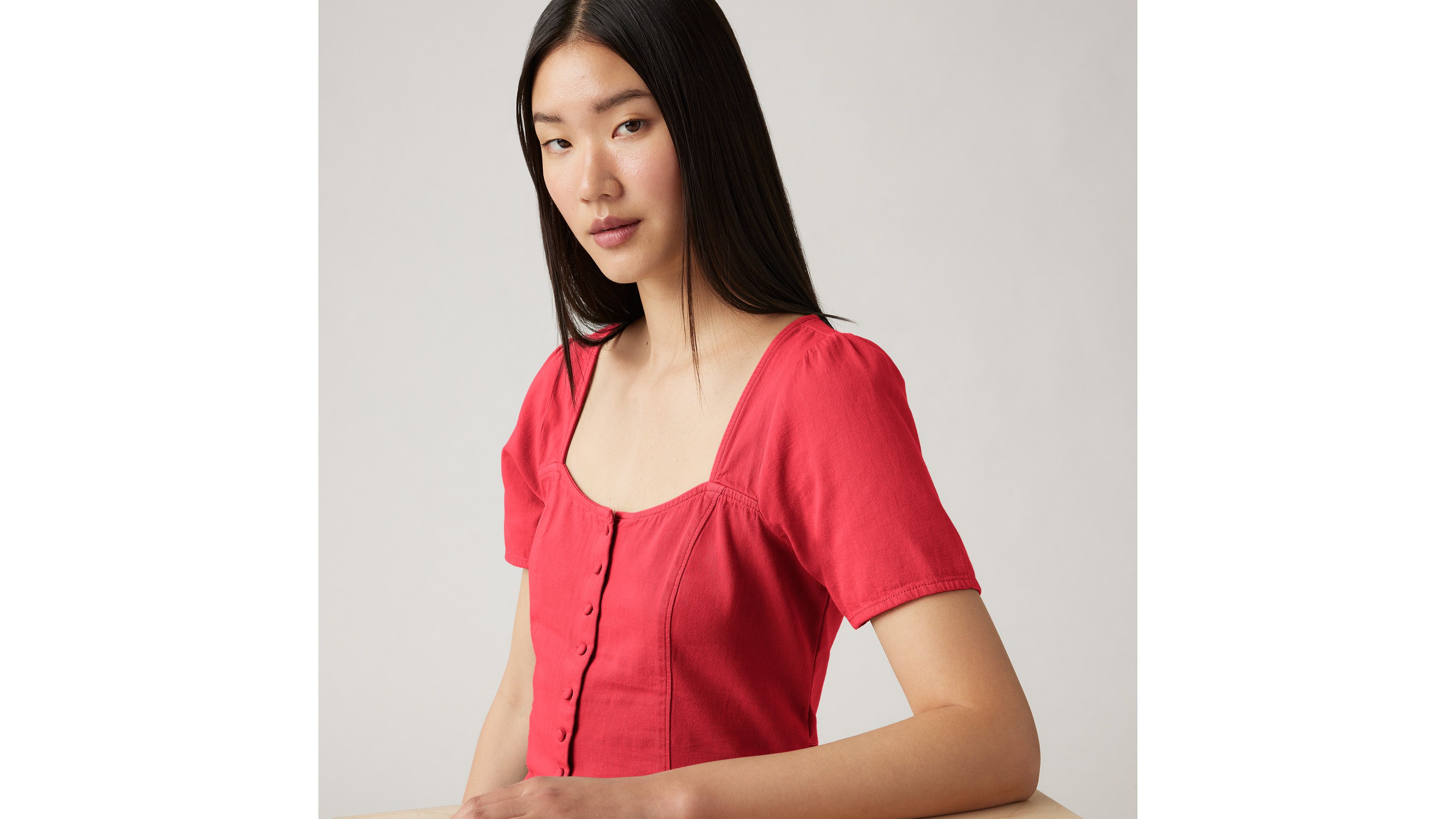 【大幅値下げ】Bell Sleeves Short Blouse MIDNIGHTSUN Women's Plus Size V-Neck Zip Front Short Sleeve