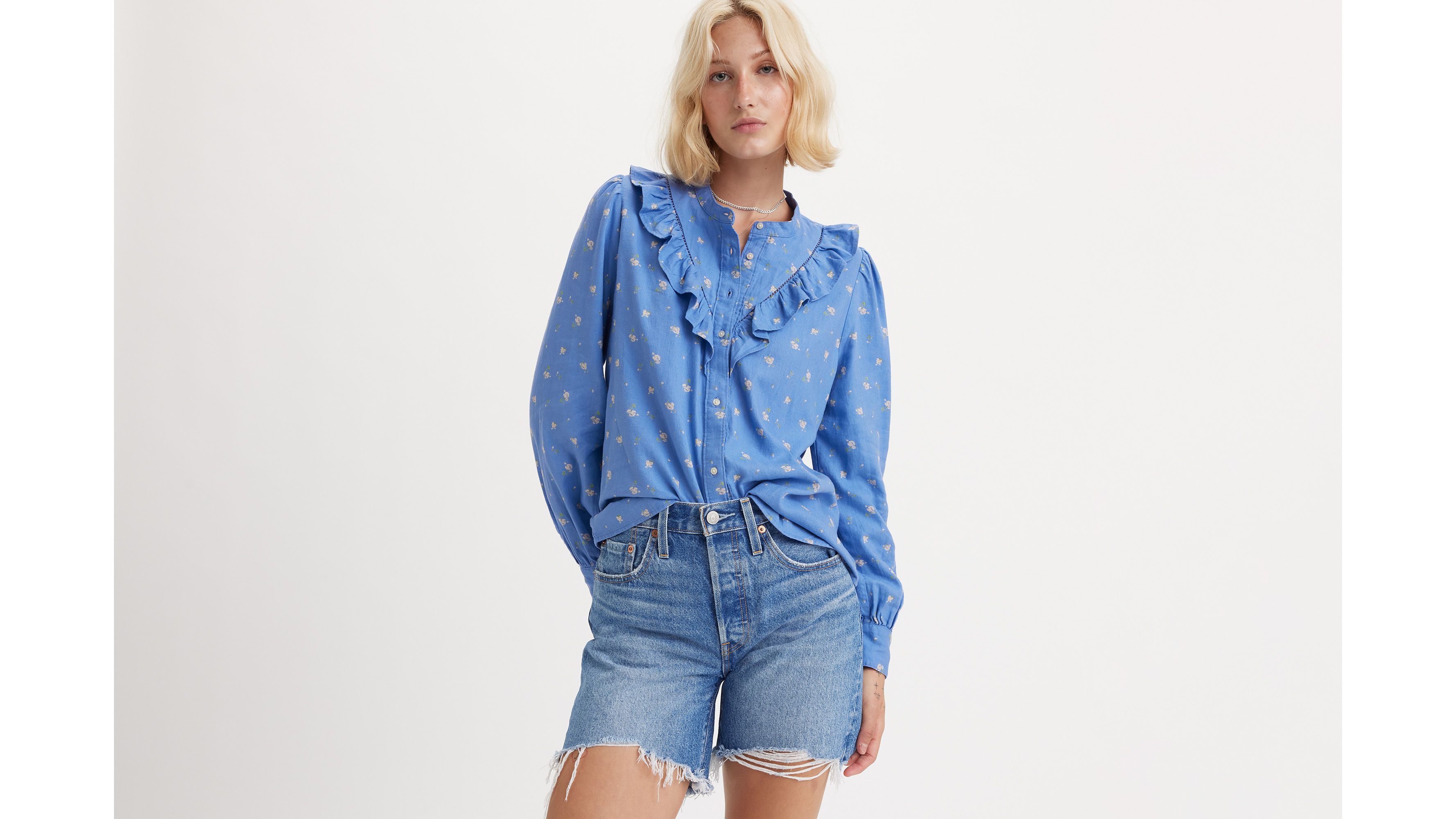 トップス APOLINA Cora Blouse 新品 3-5y Apolina Cora Blouse Blue Mist