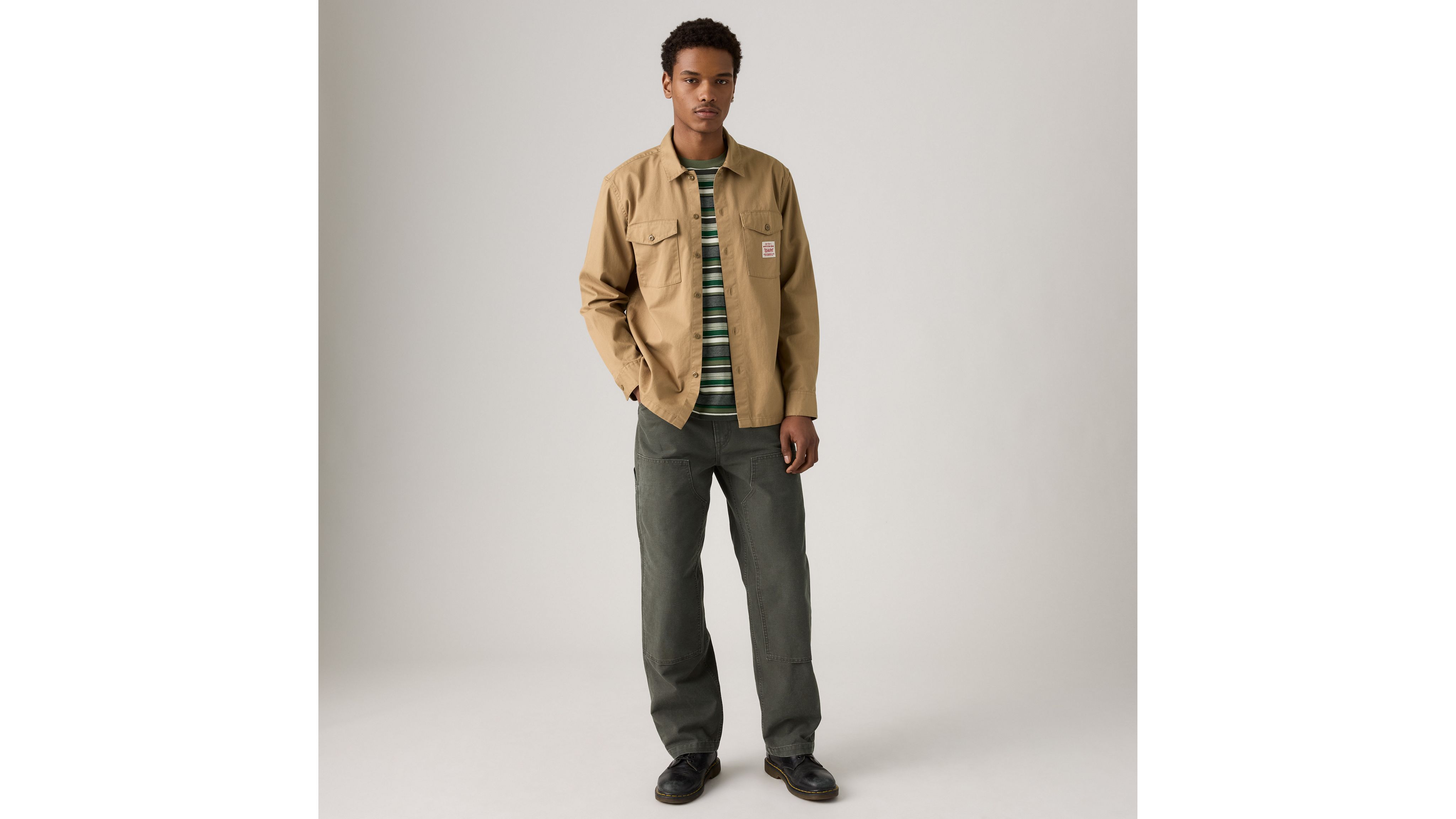 Levi's 568 Loose Straight Double-knee Carpenter Men's Pants 34x34 In Green